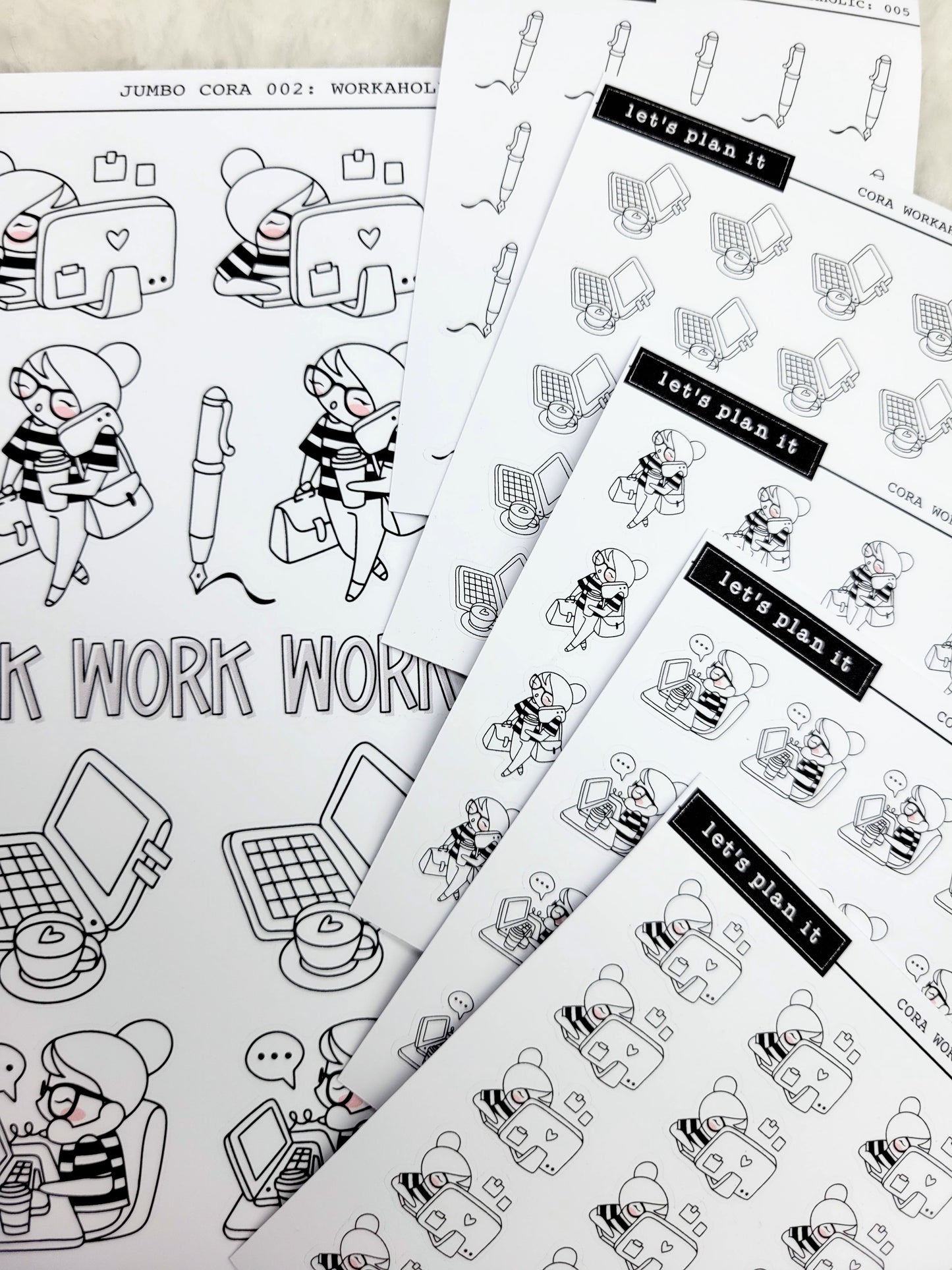 Cora | Workaholic | character stickers