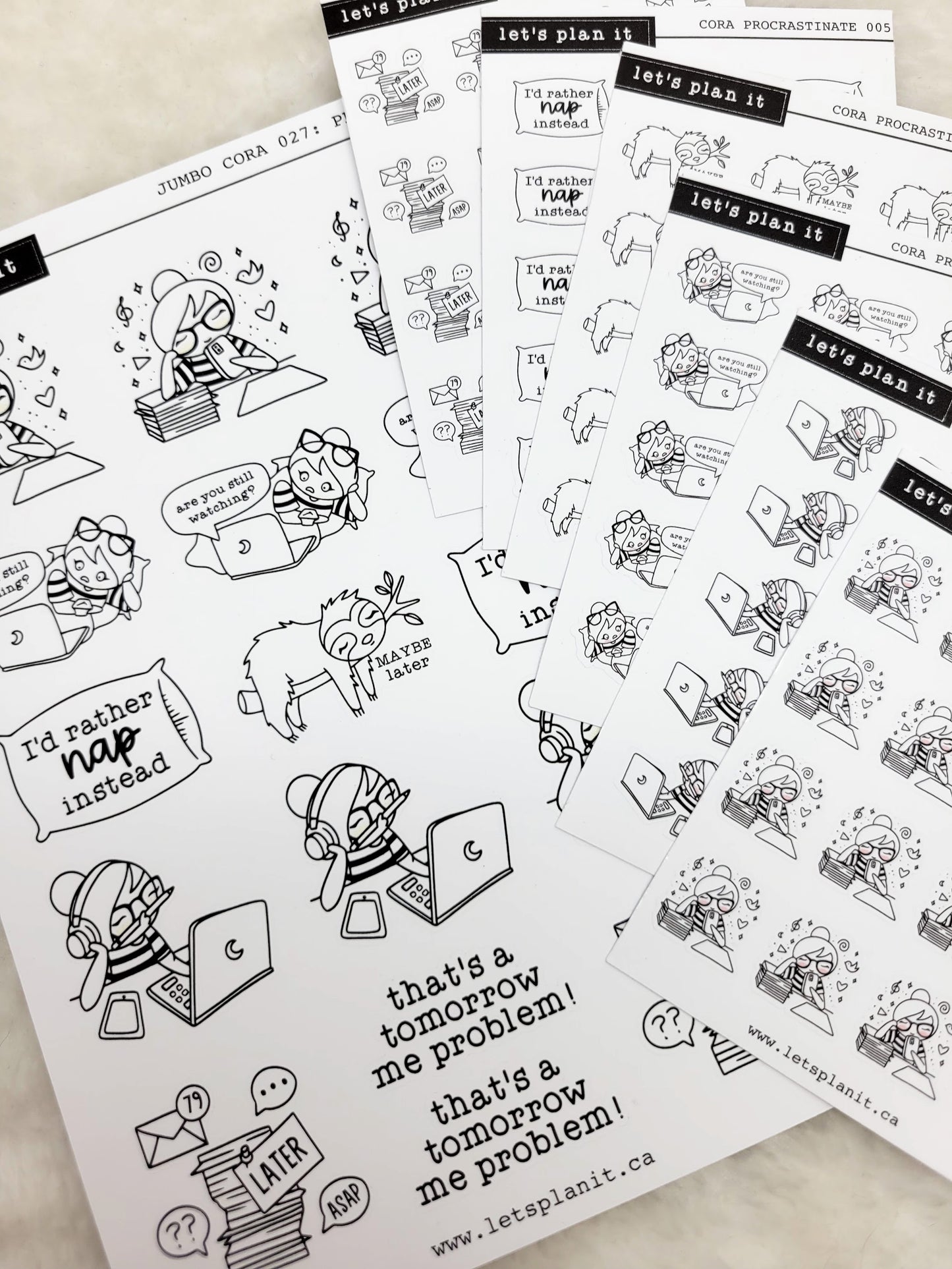 Cora | Procrastinate | character stickers