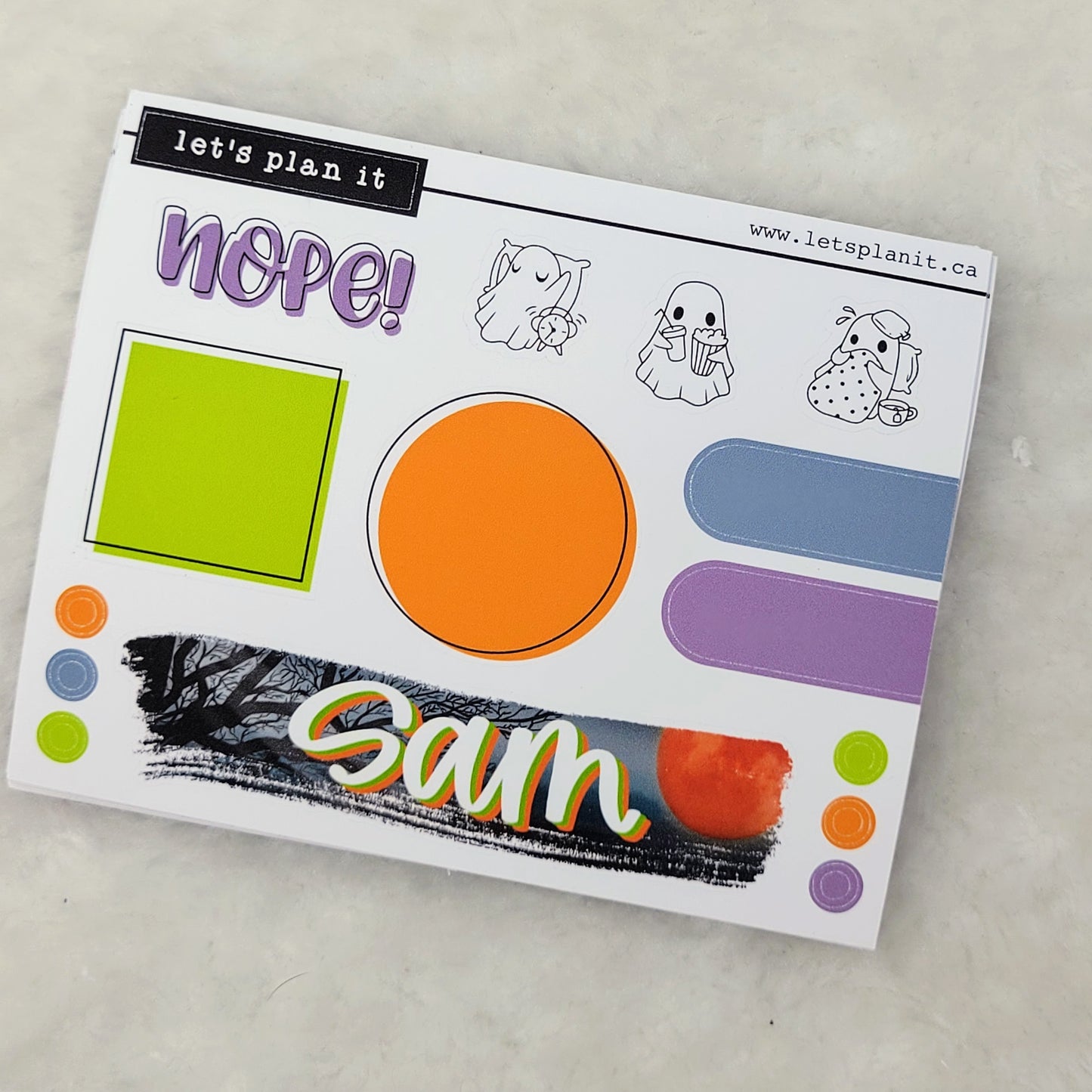 Name banner sticker sheets
