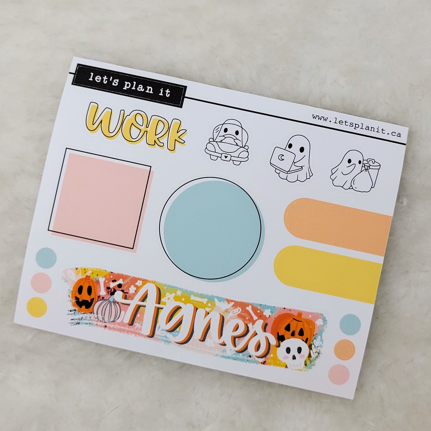 Name banner sticker sheets