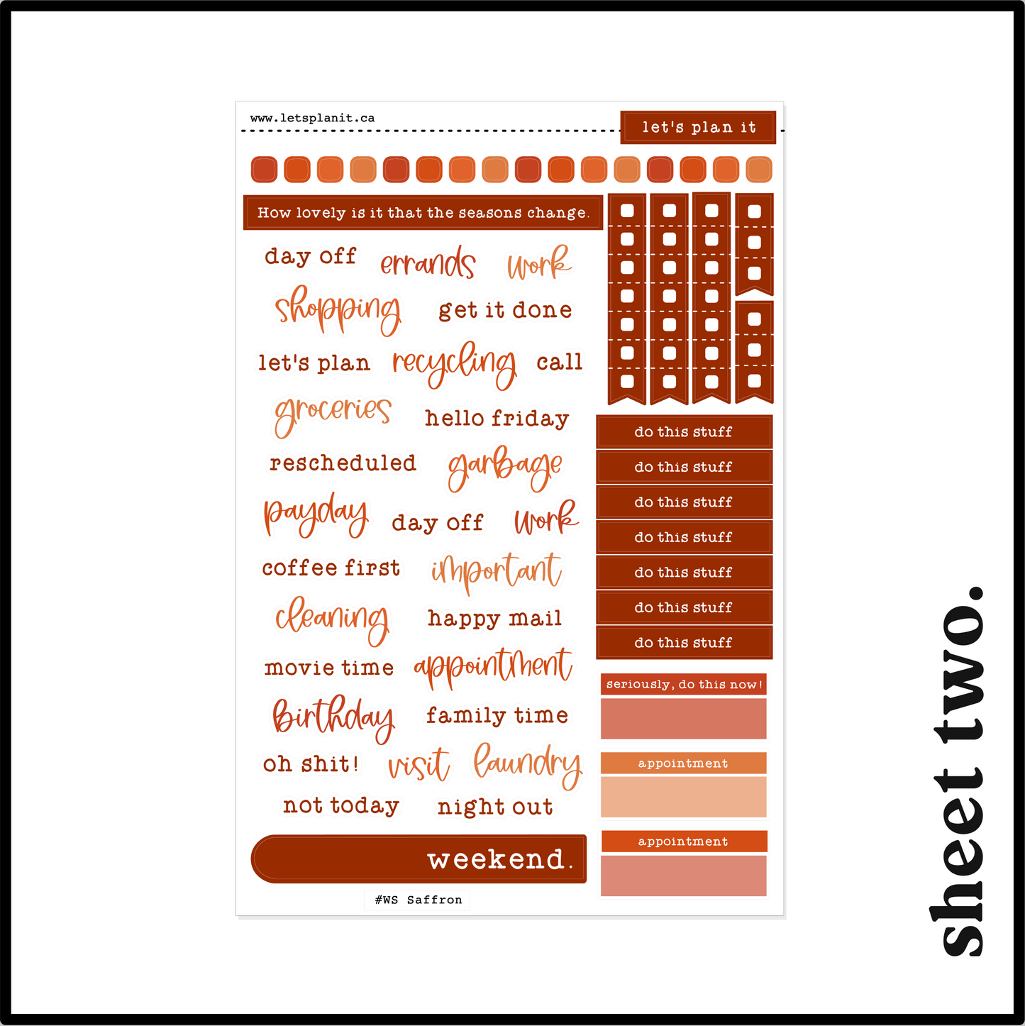 SAFFRON COLLECTION | Weekly Kits