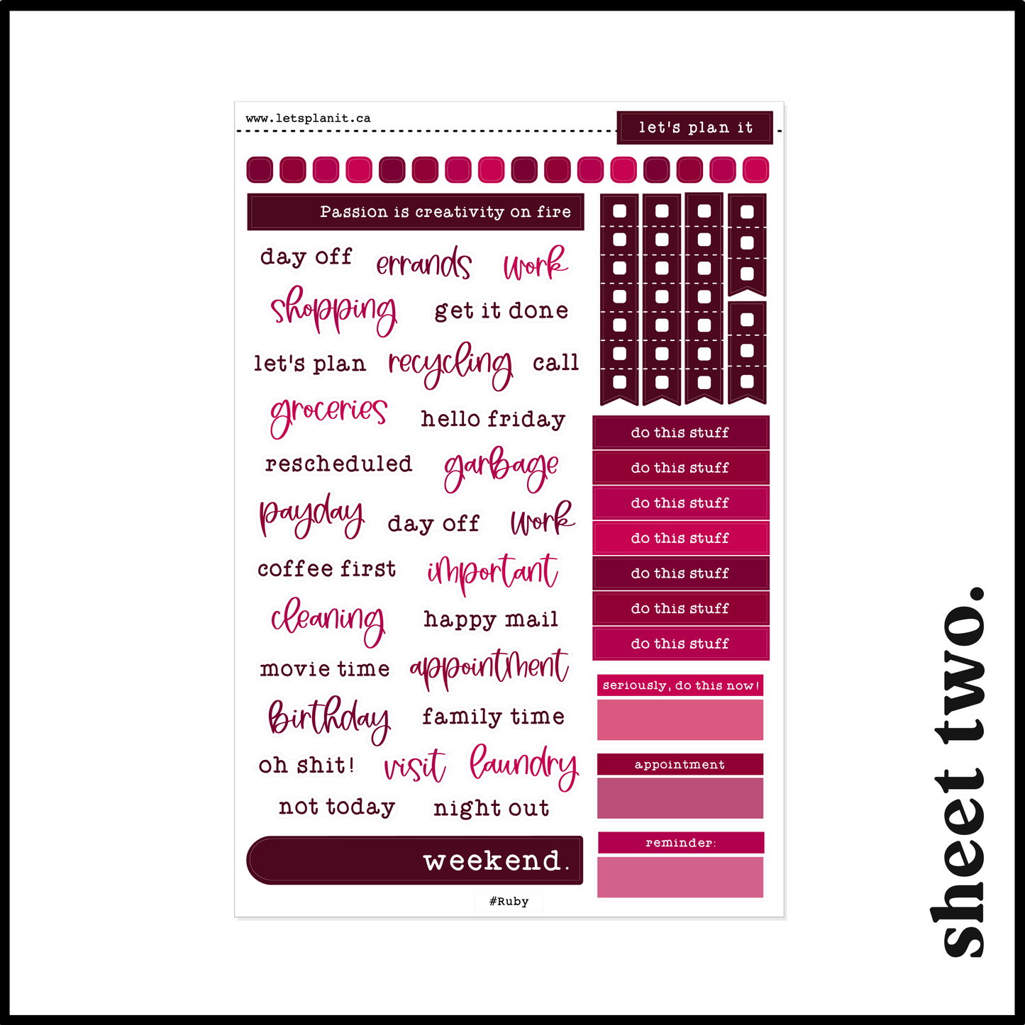 RUBY COLLECTION | Weekly Kits