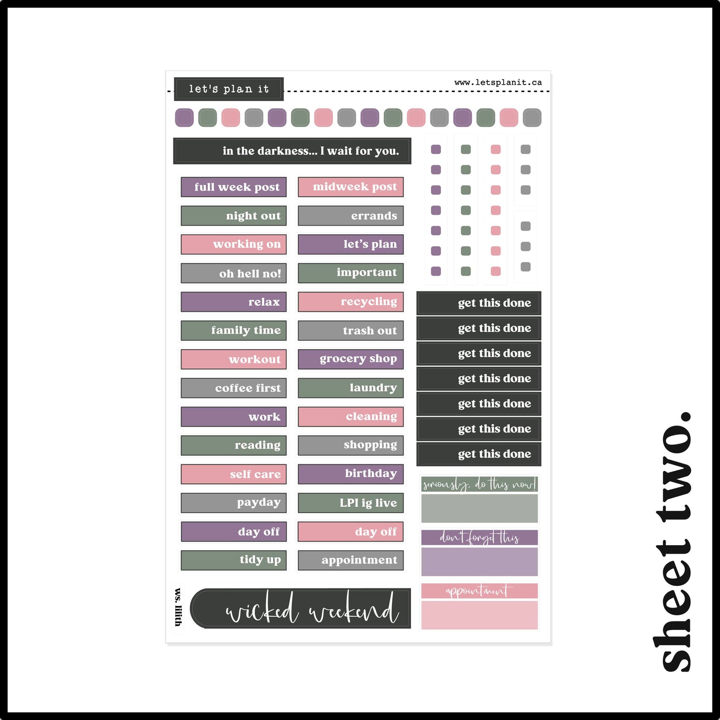 LILITH COLLECTION | Weekly Kits