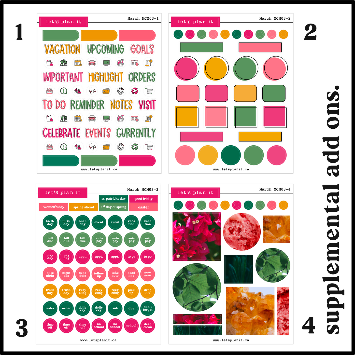 Monthly Kit: March | 8 layout options | March or Blank