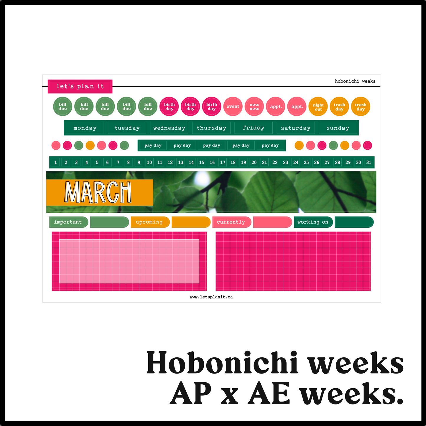 Monthly Kit: March | 8 layout options | March or Blank