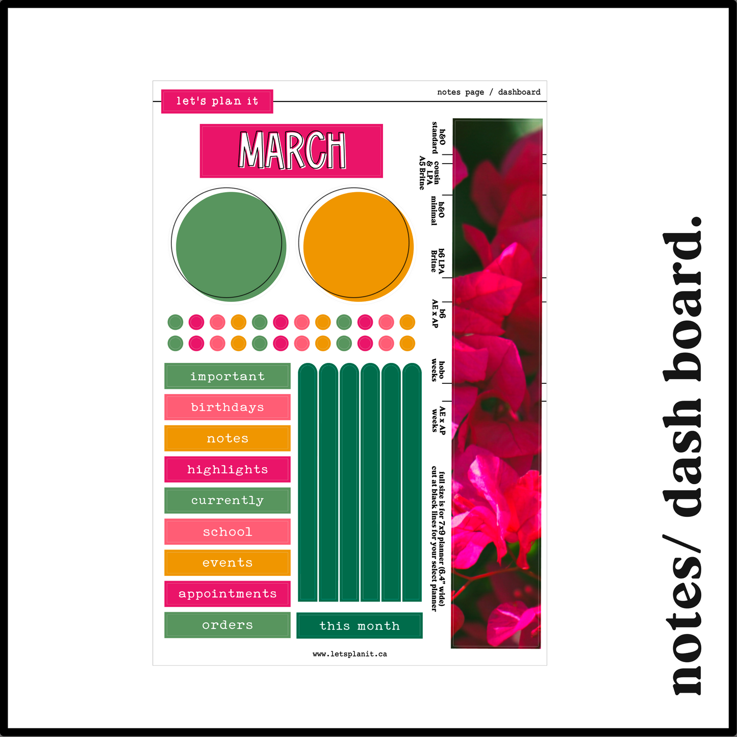 Monthly Kit: March | 8 layout options | March or Blank