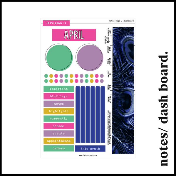 April monthly kit | 8 layout options | April or Blank