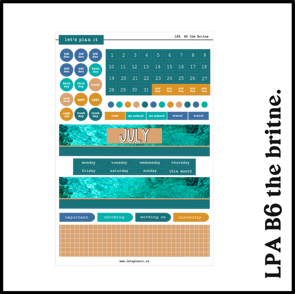 July monthly kit | 8 layout options | July or Blank
