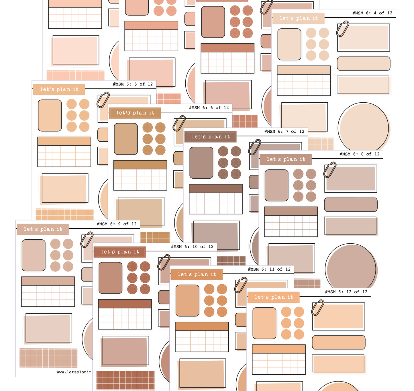 Sampler mini sheets | V6 | 12 sheets | 2 paper types