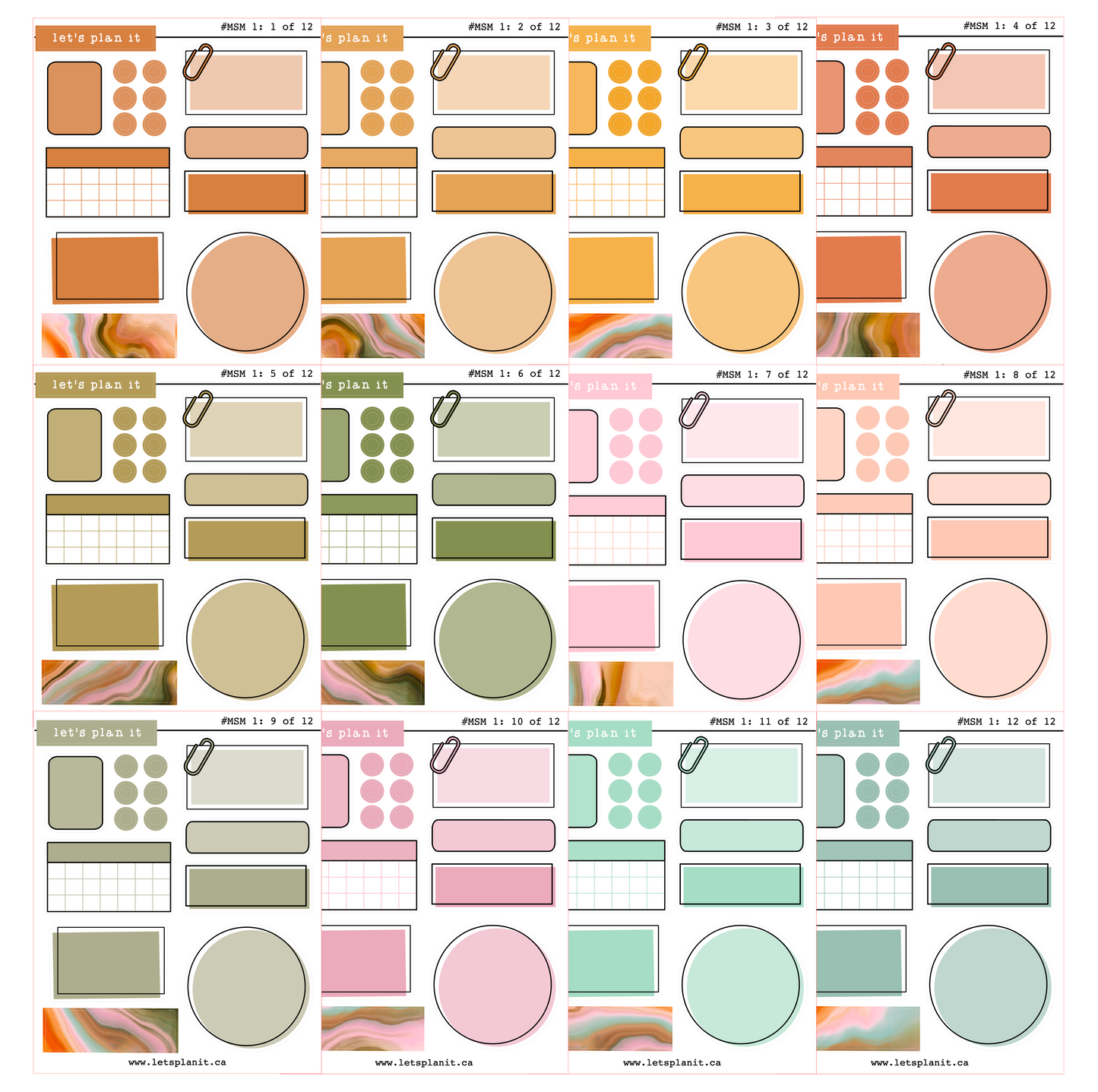 Sampler mini sheets | V1 | 12 sheets | 2 paper types
