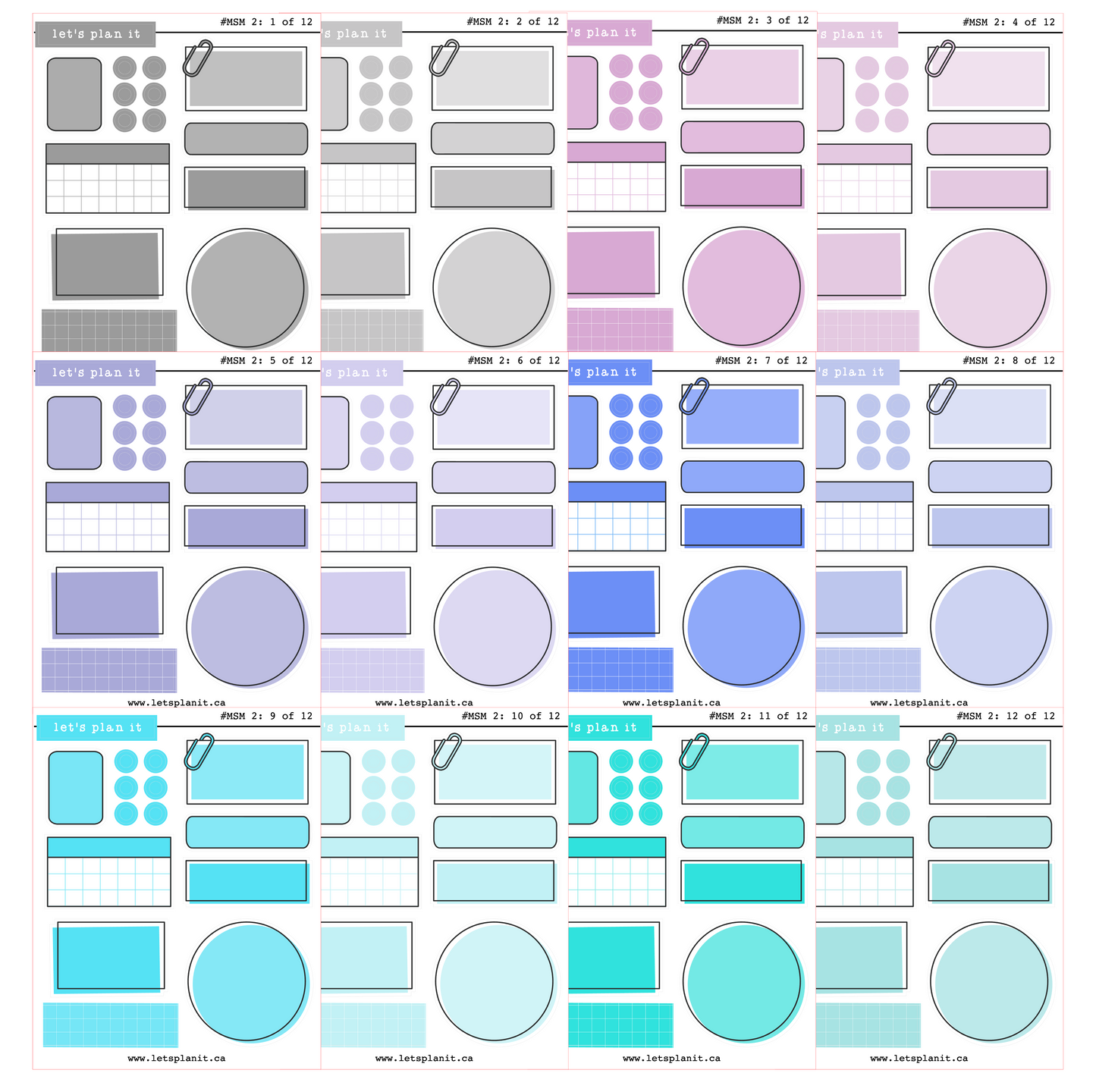 Sampler mini sheets | V2 | 12 sheets | 2 paper types