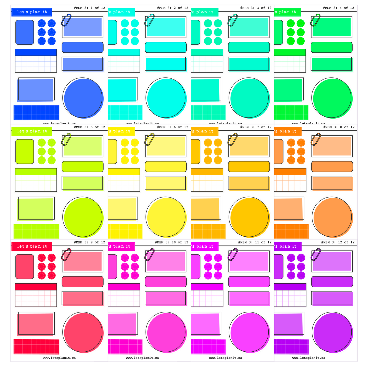 Sampler mini sheets | V3 | 12 sheets | 2 paper types