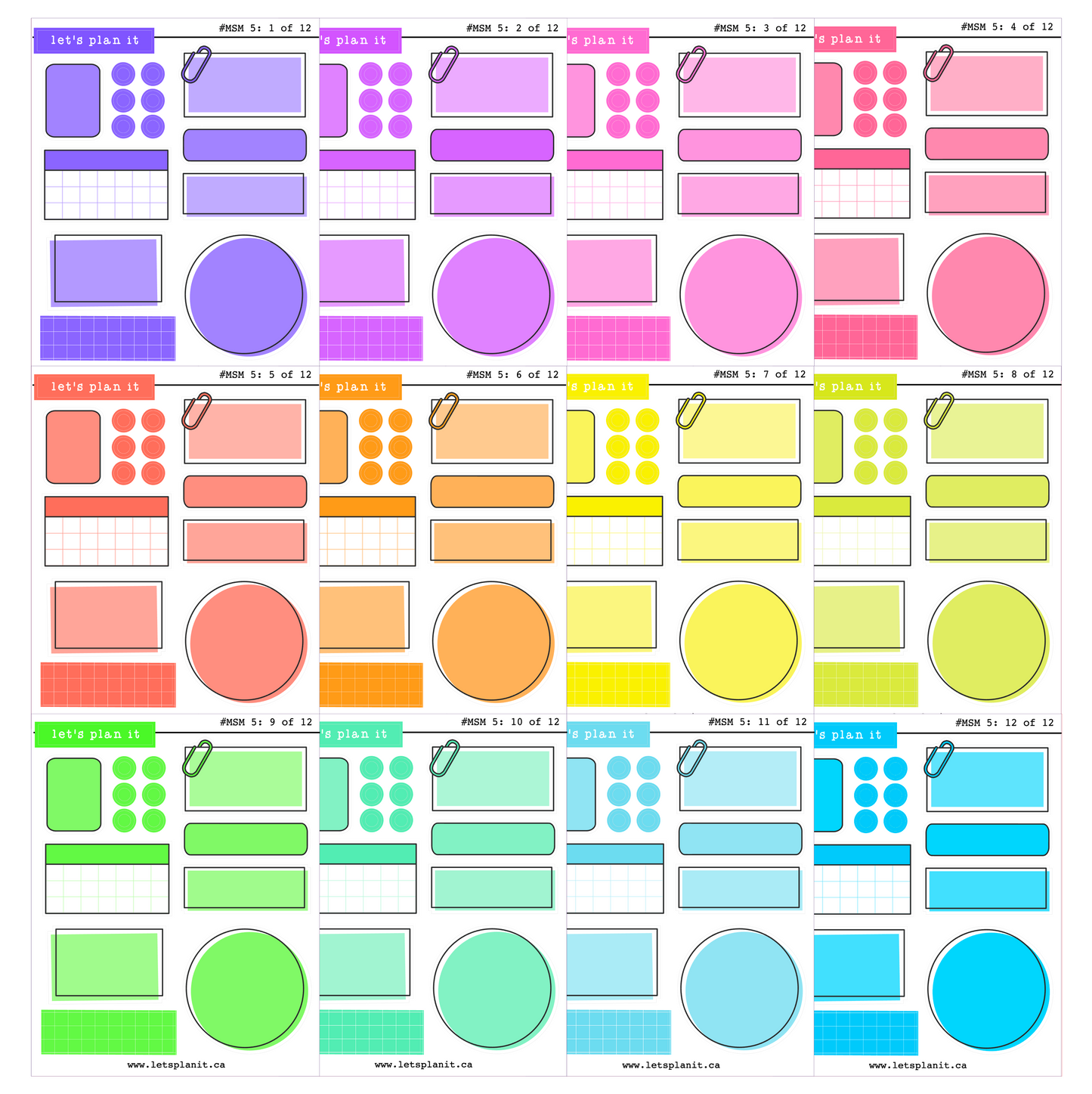 Sampler mini sheets | V5 | 12 sheets | 2 paper types