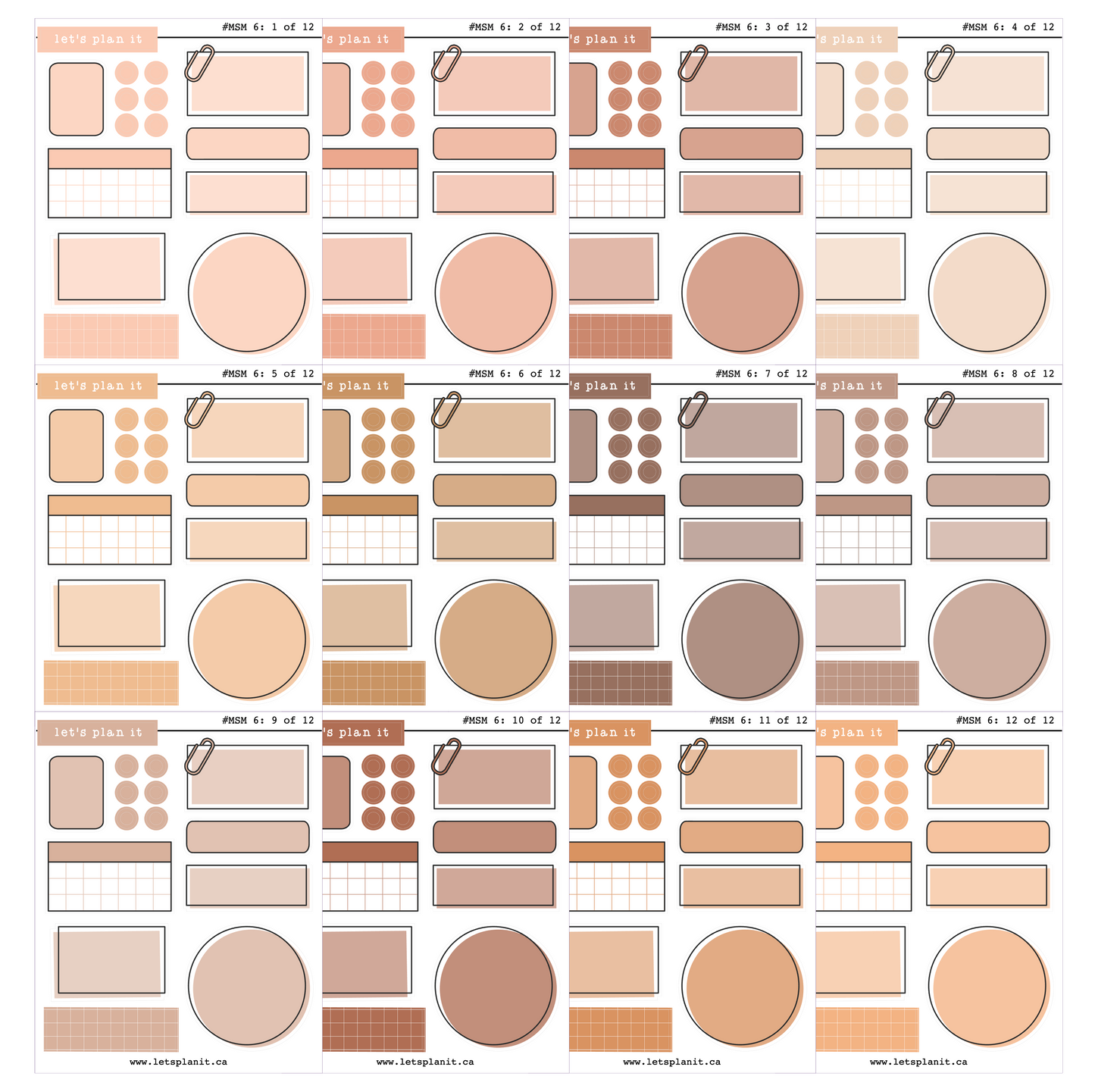 Sampler mini sheets | V6 | 12 sheets | 2 paper types
