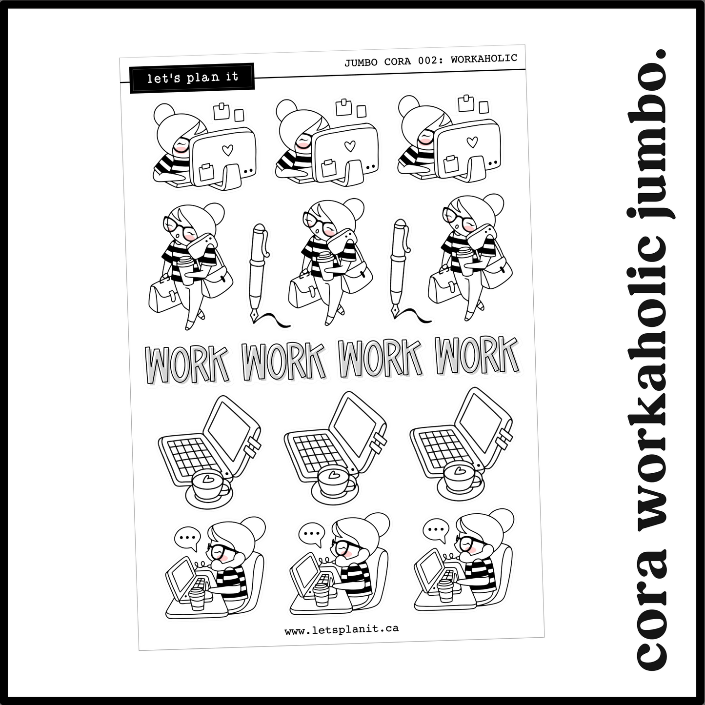 Cora | Workaholic | character stickers