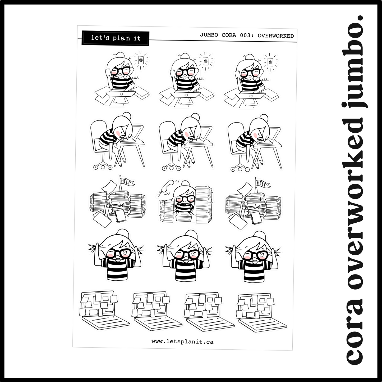 Cora | Overworked | character stickers