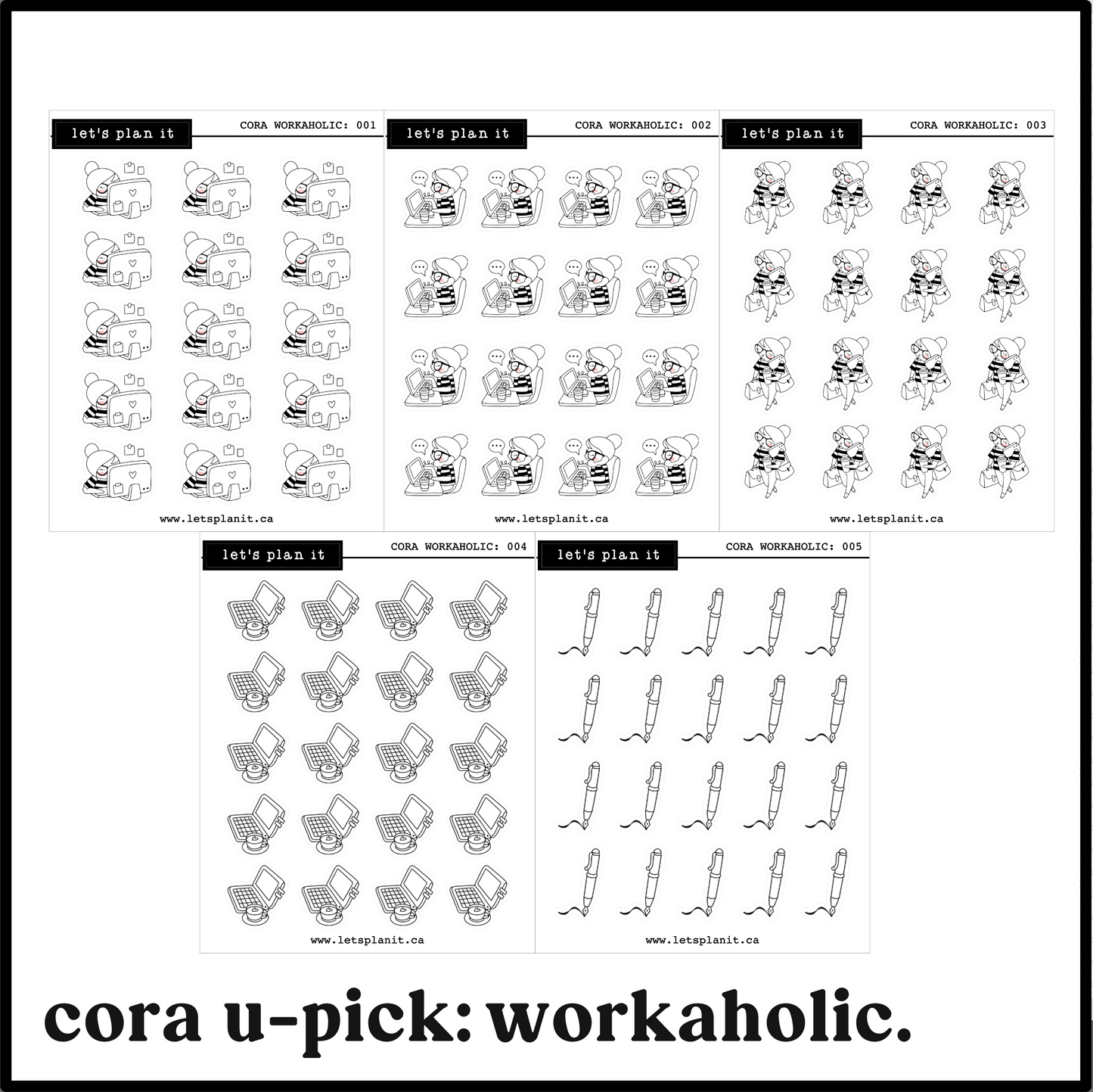 Cora | Workaholic | character stickers