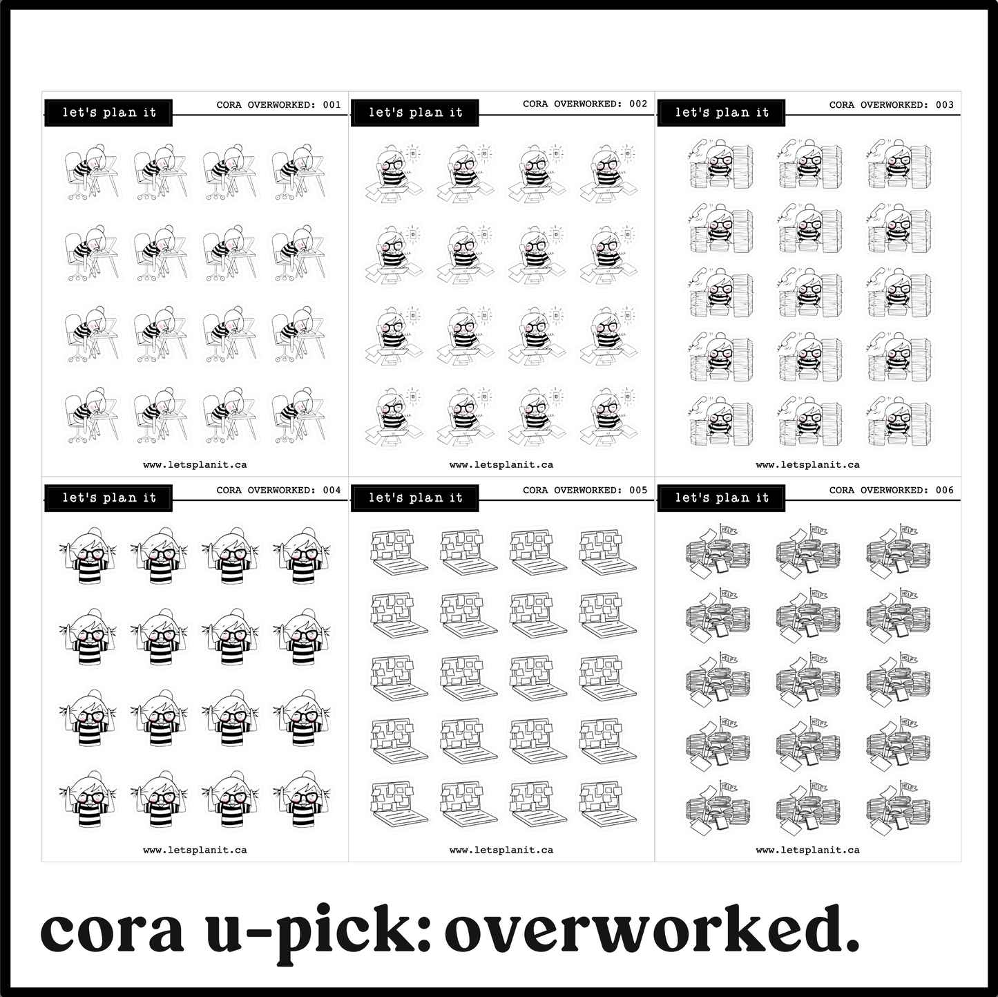 Cora | Overworked | character stickers