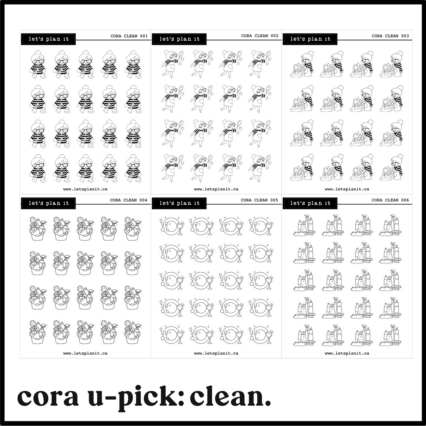 Cora | Cleaning | character stickers
