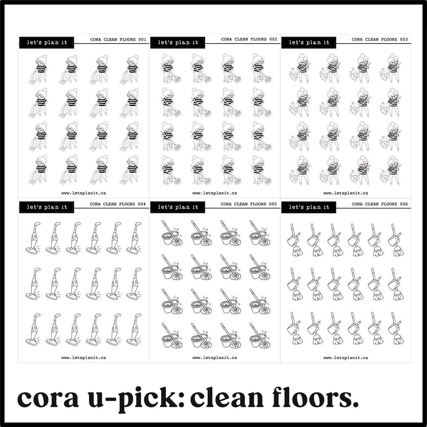 Cora | Clean Floors | character stickers