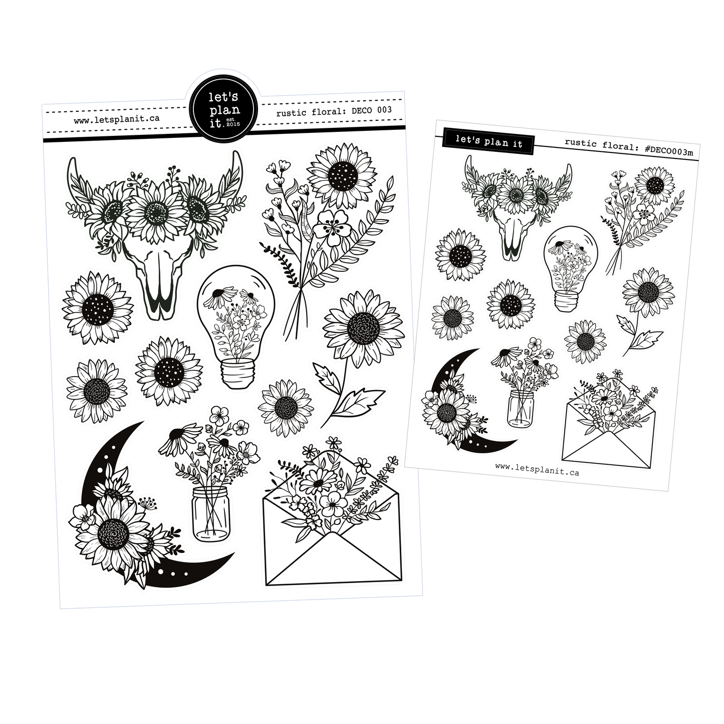Rustic Floral | Deco stickers | 2 sizes