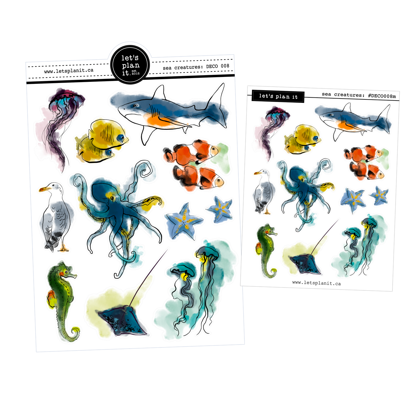 Sea Creatures | Deco stickers | 2 sizes