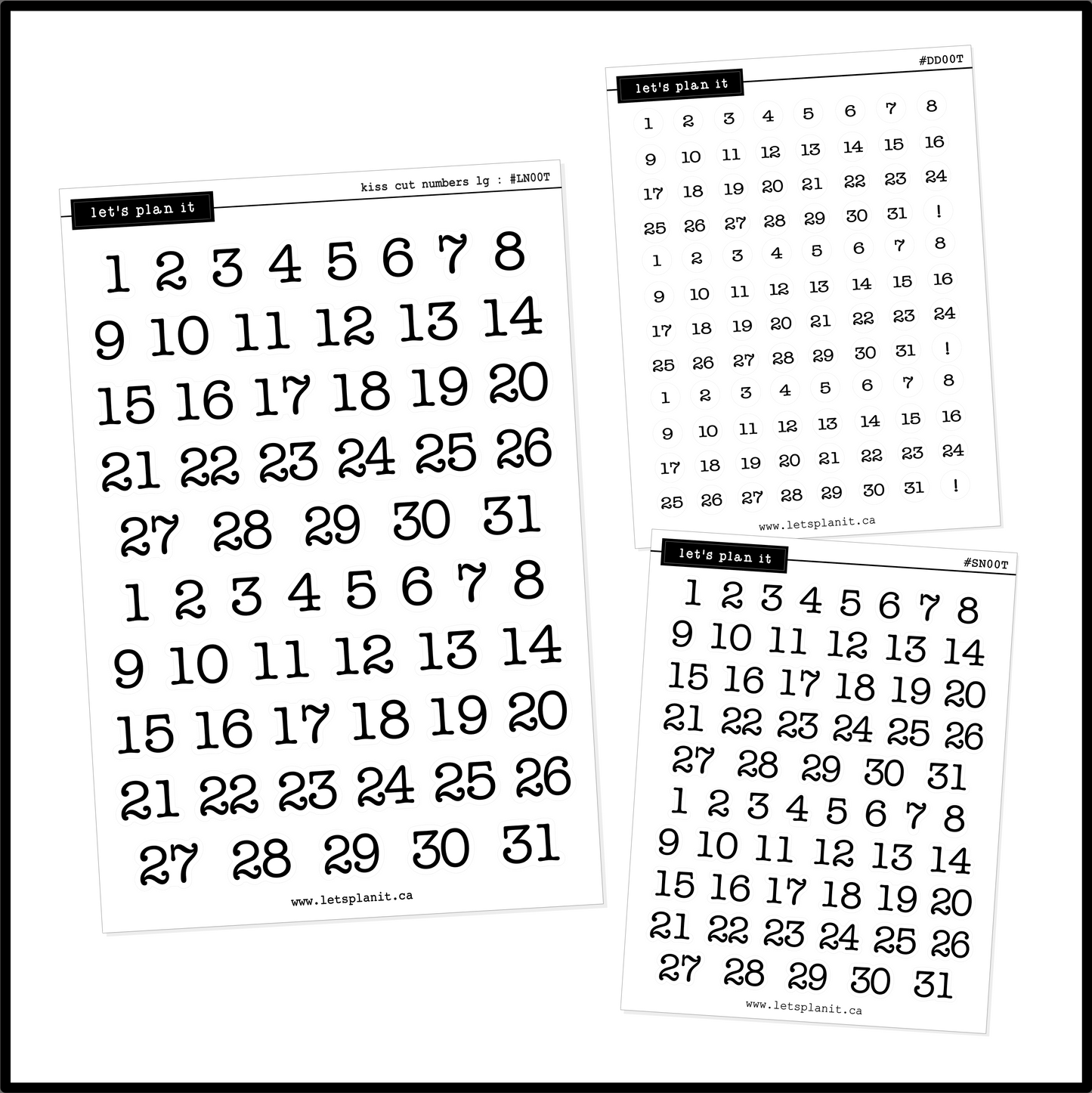 Monthly Numbers | font: Paper Route | 2 Paper Types