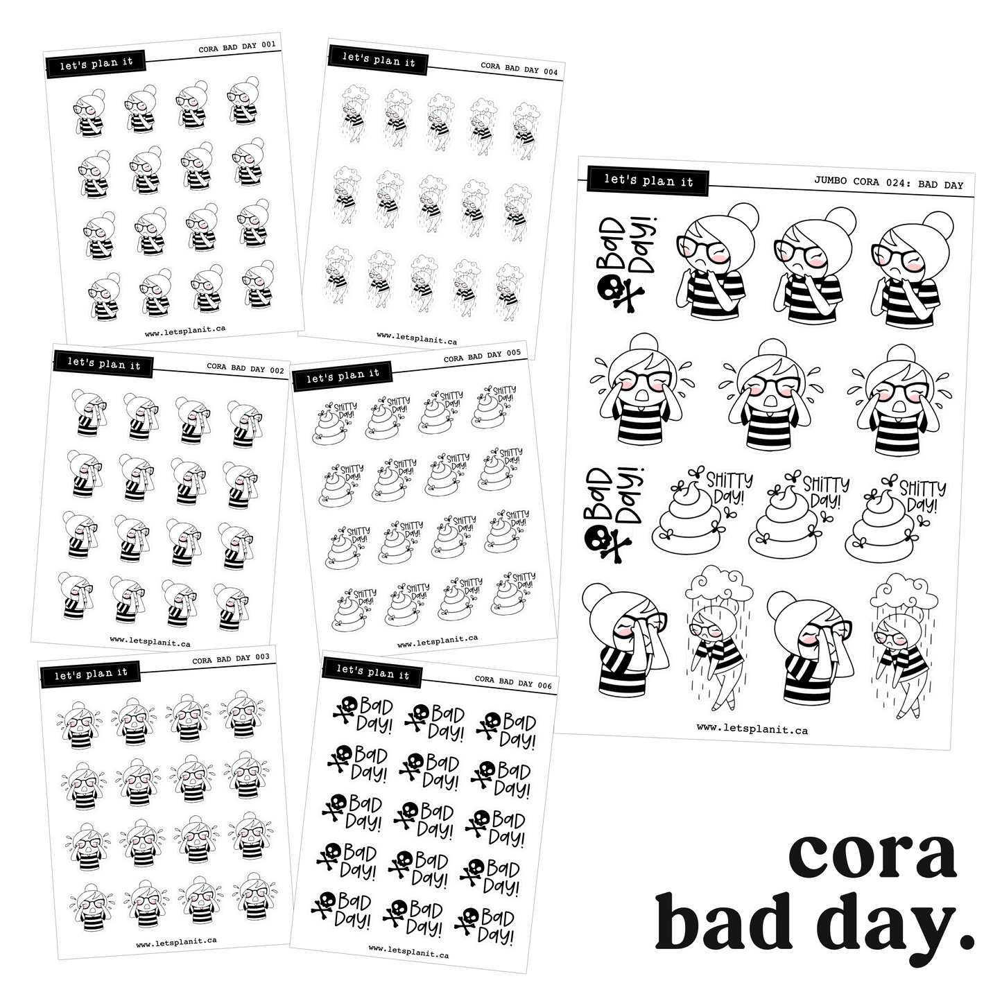 Cora | Bad Day | character stickers