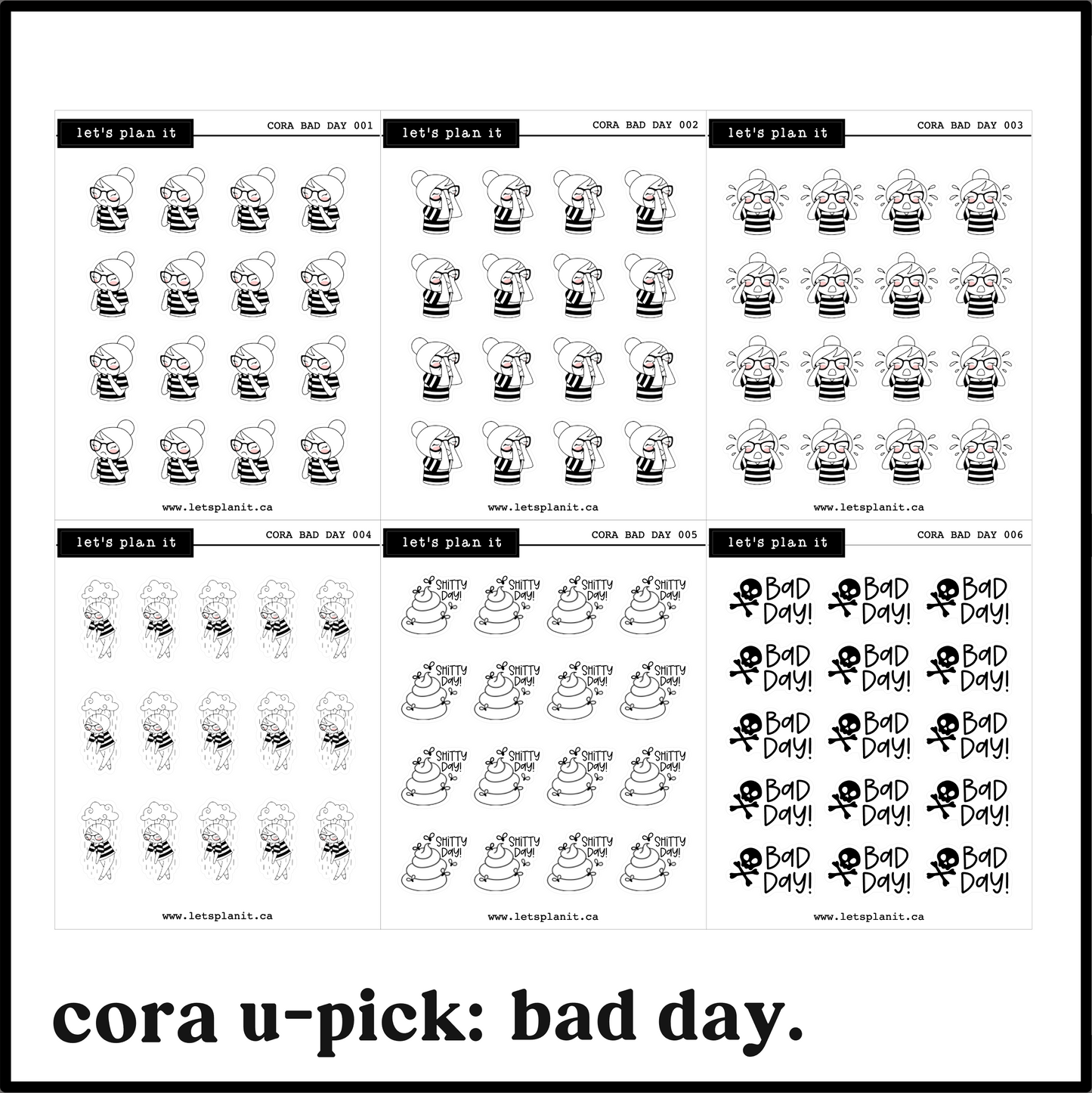 Cora | Bad Day | character stickers
