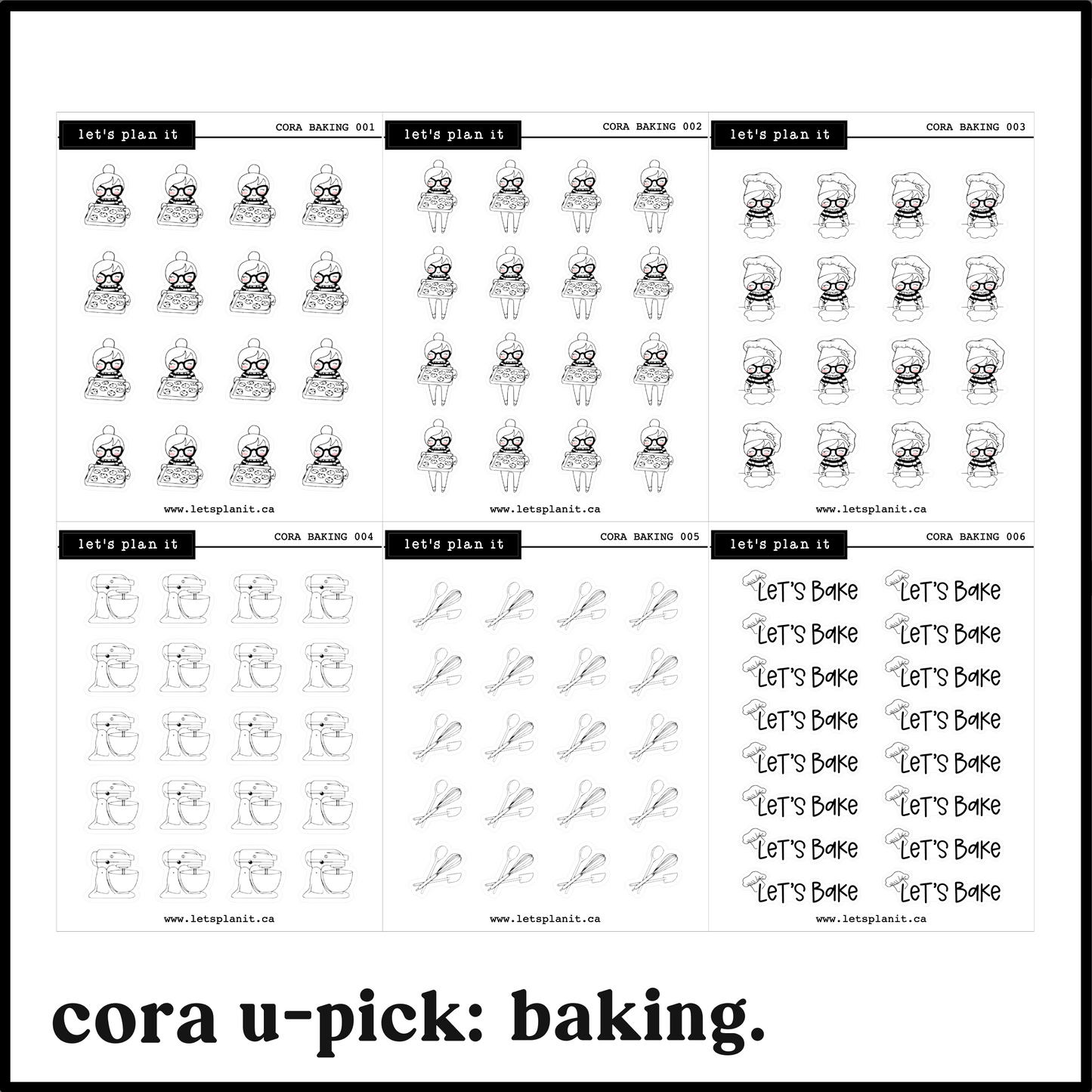 Cora | Baking | character stickers