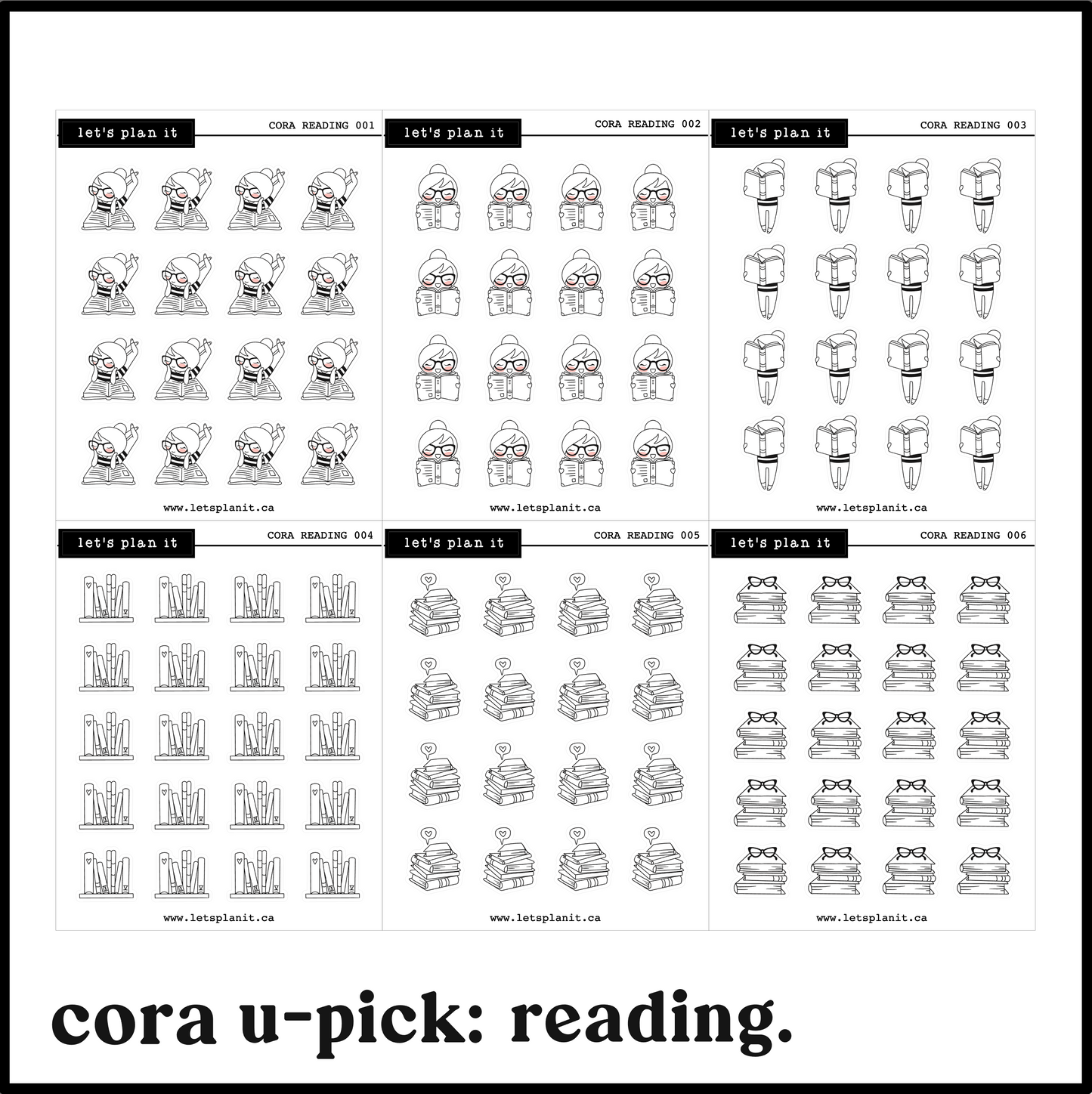 Cora | Reading | character stickers