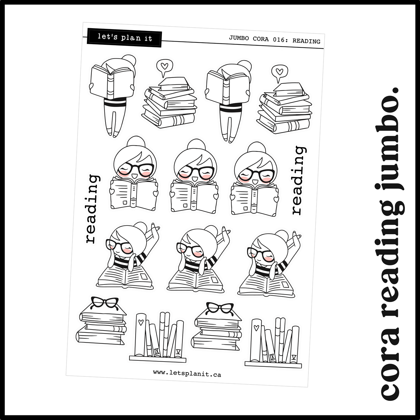 Cora | Reading | character stickers