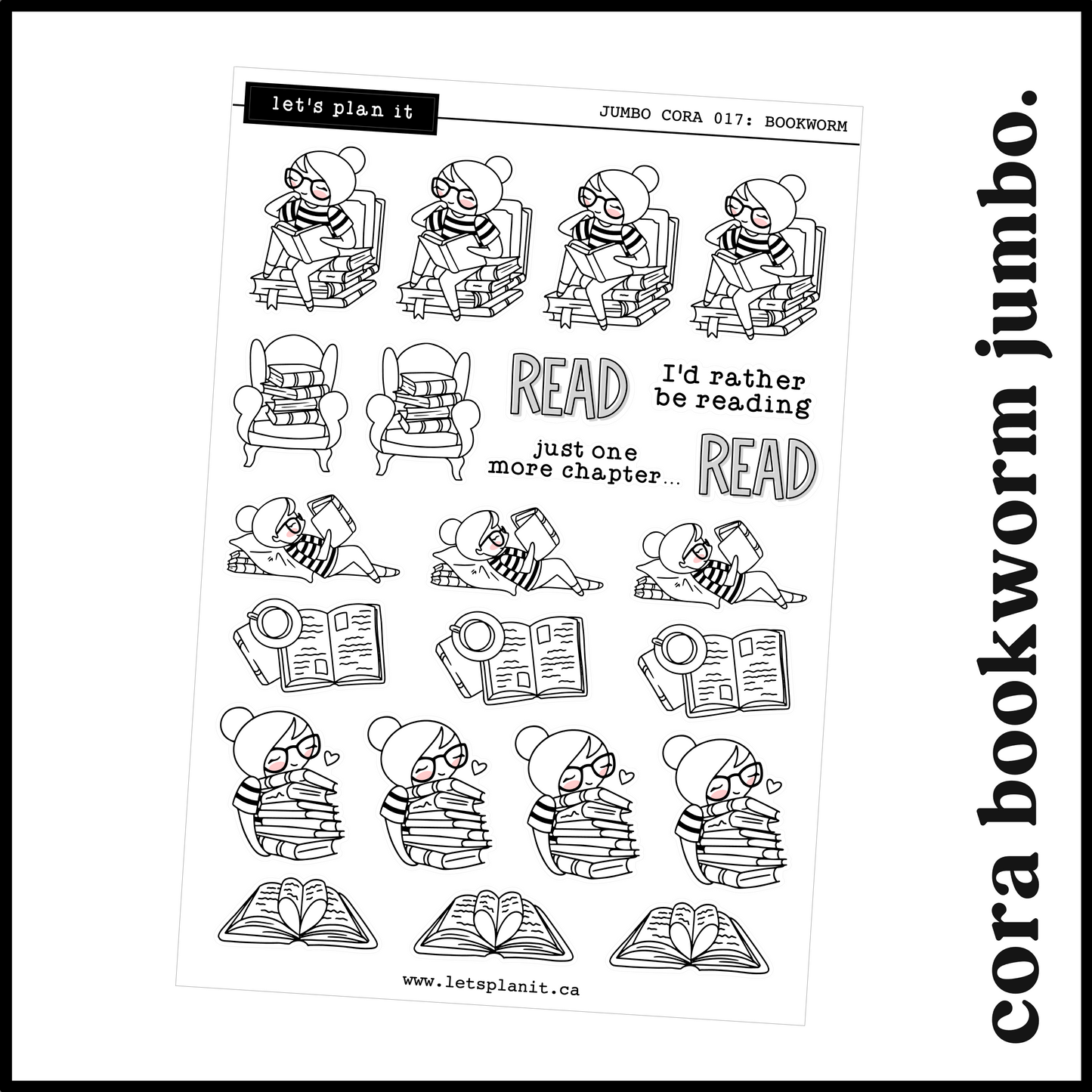 Cora | Bookworm | character stickers