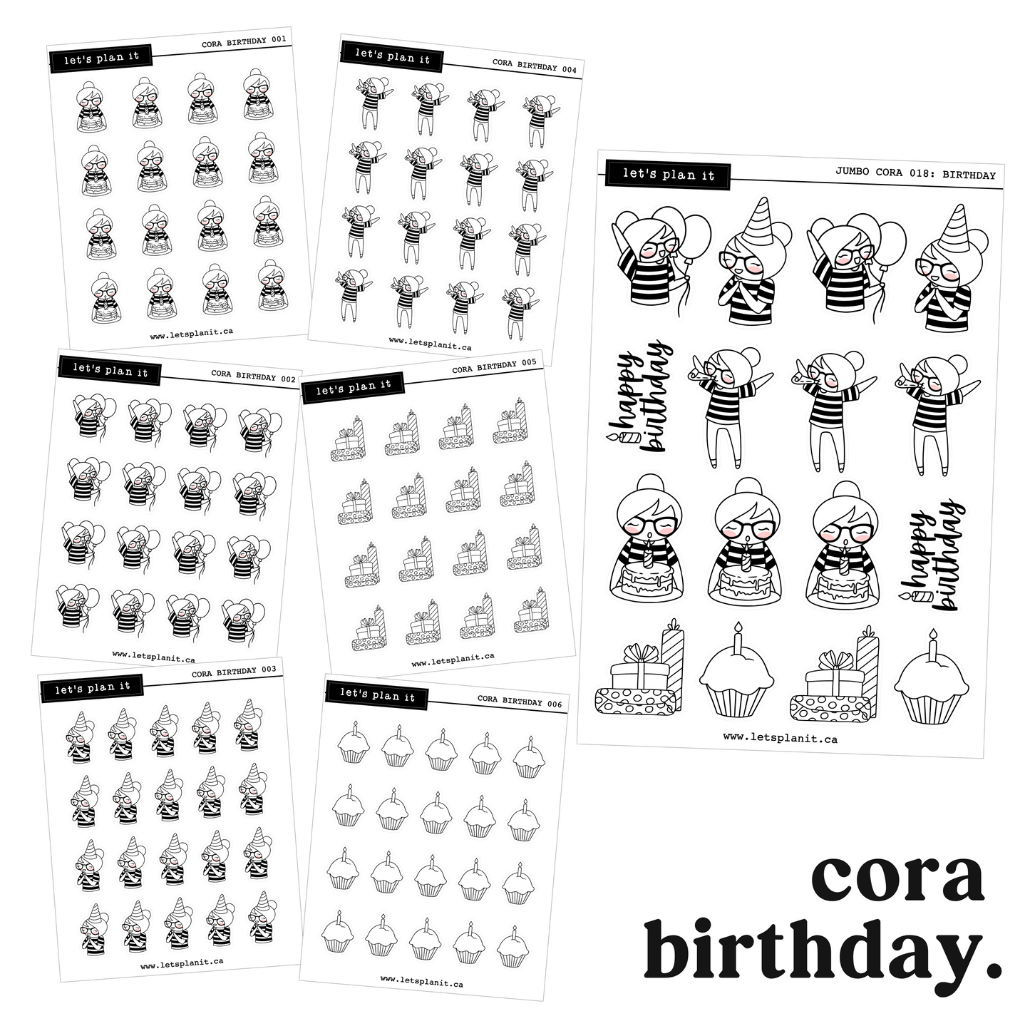 Cora | Birthday | character stickers
