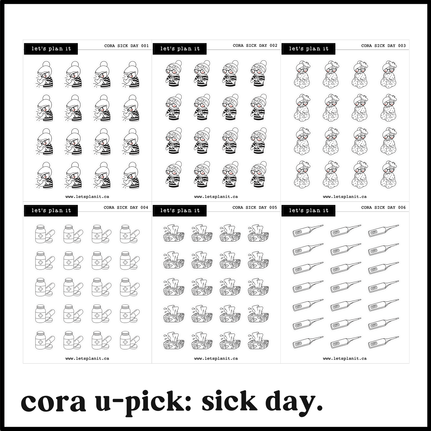 Cora | Sick day | character stickers