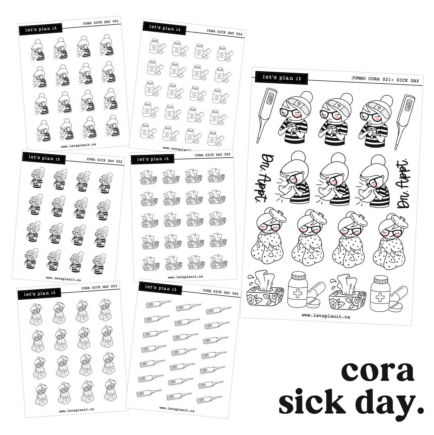 Cora | Sick day | character stickers