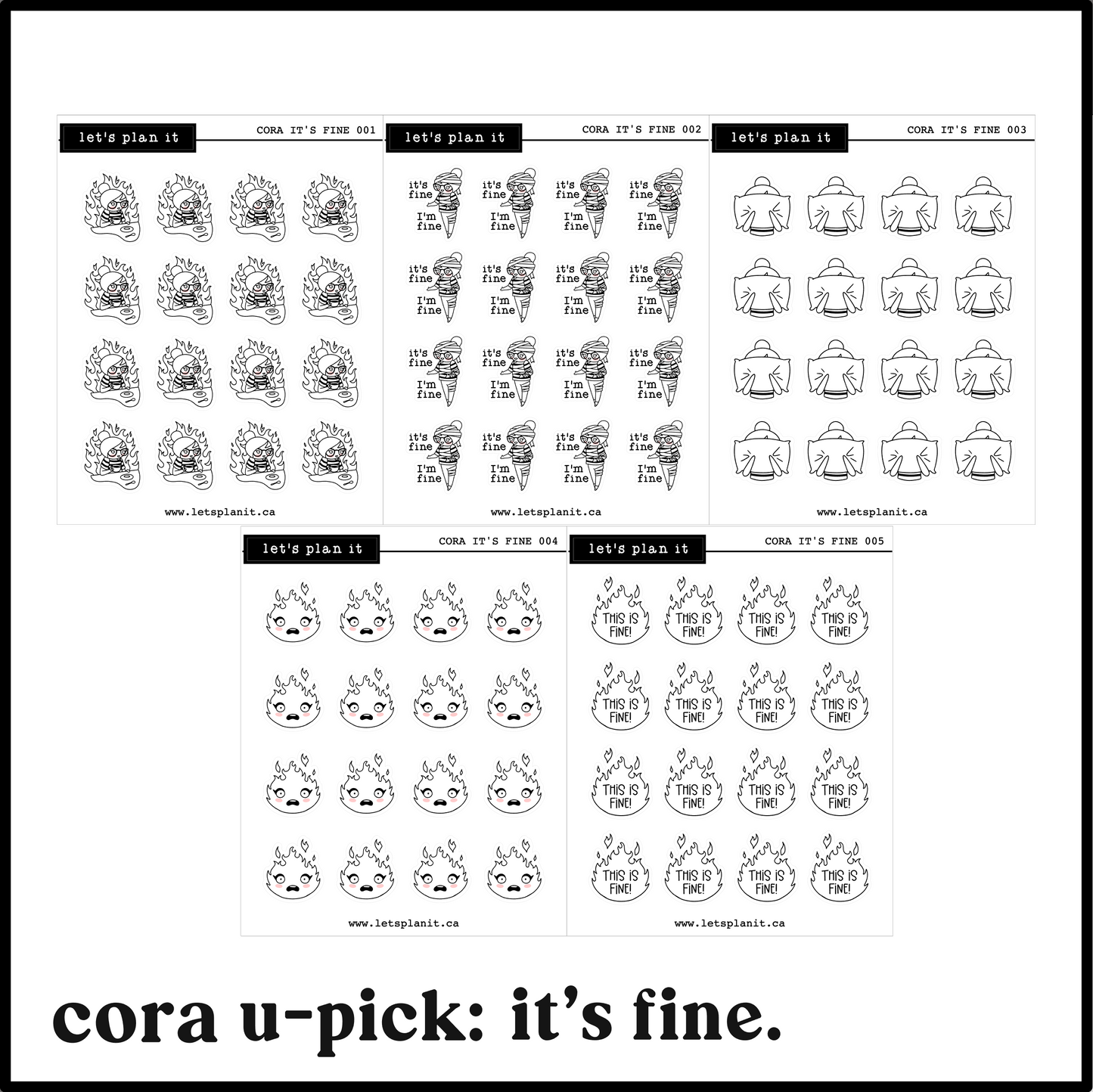 Cora | It's Fine | character stickers