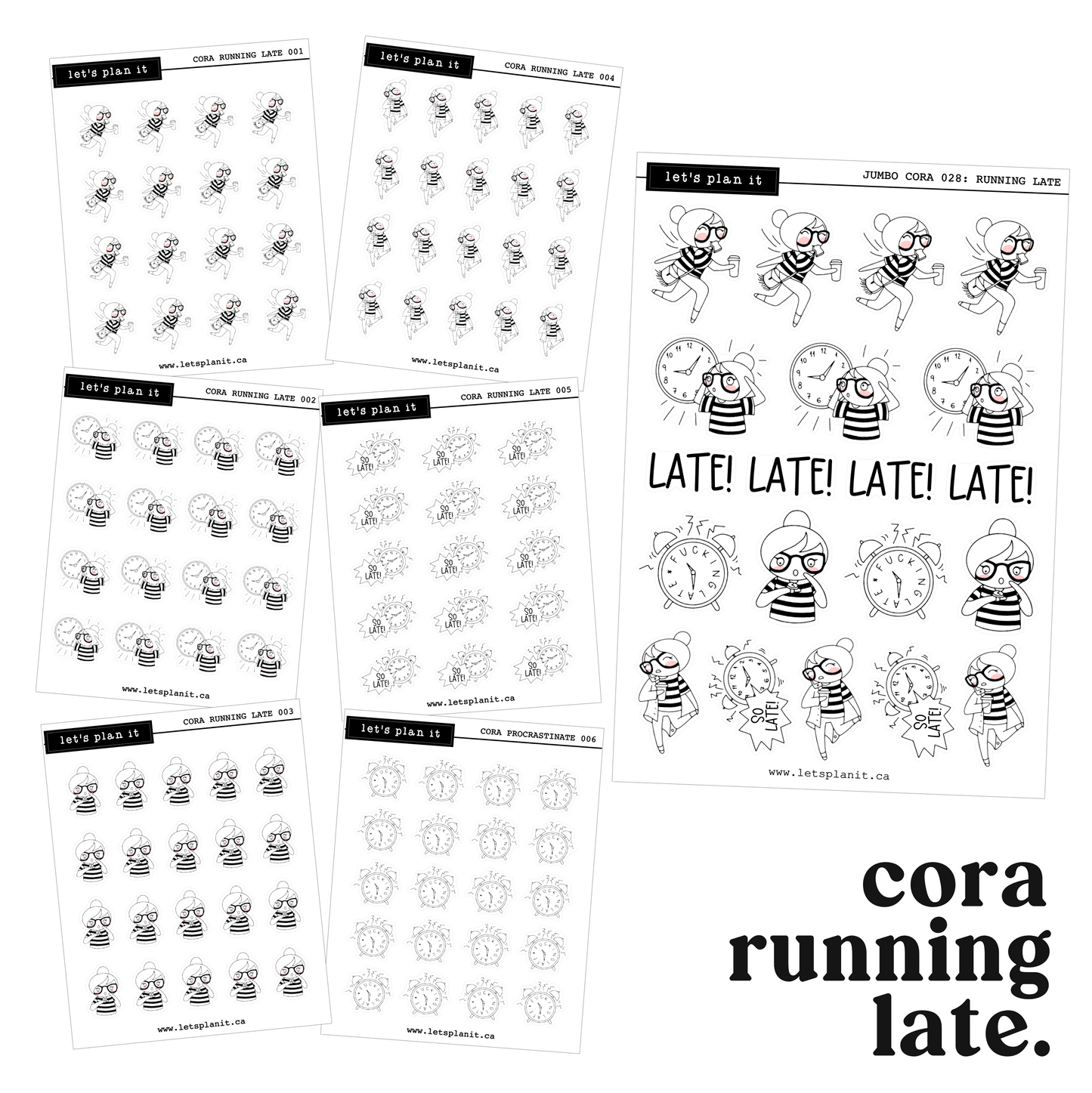 Cora | Running Late | character stickers