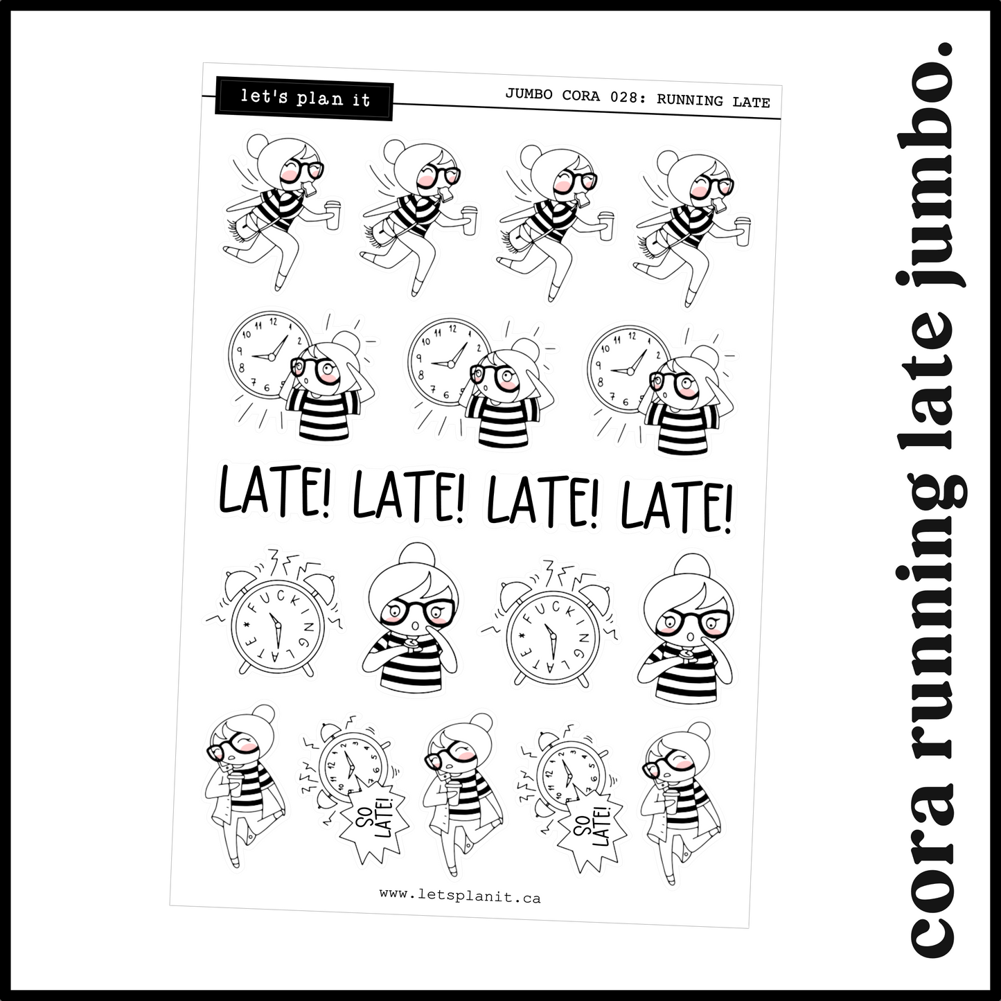 Cora | Running Late | character stickers