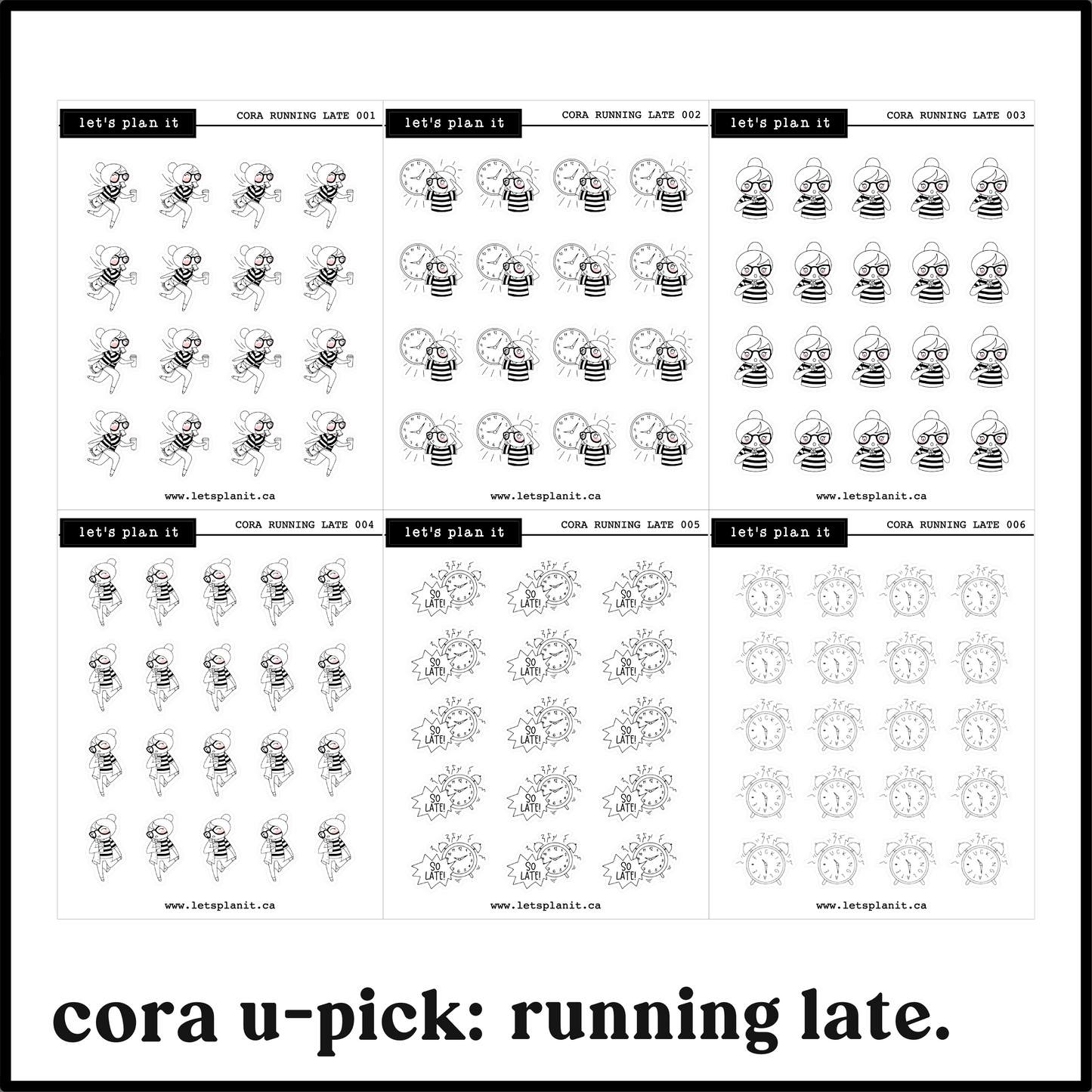 Cora | Running Late | character stickers