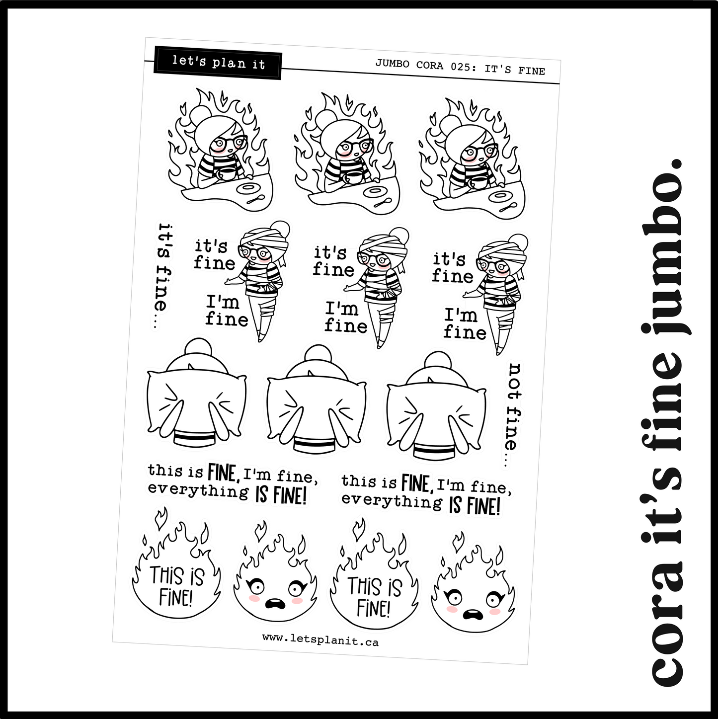 Cora | It's Fine | character stickers
