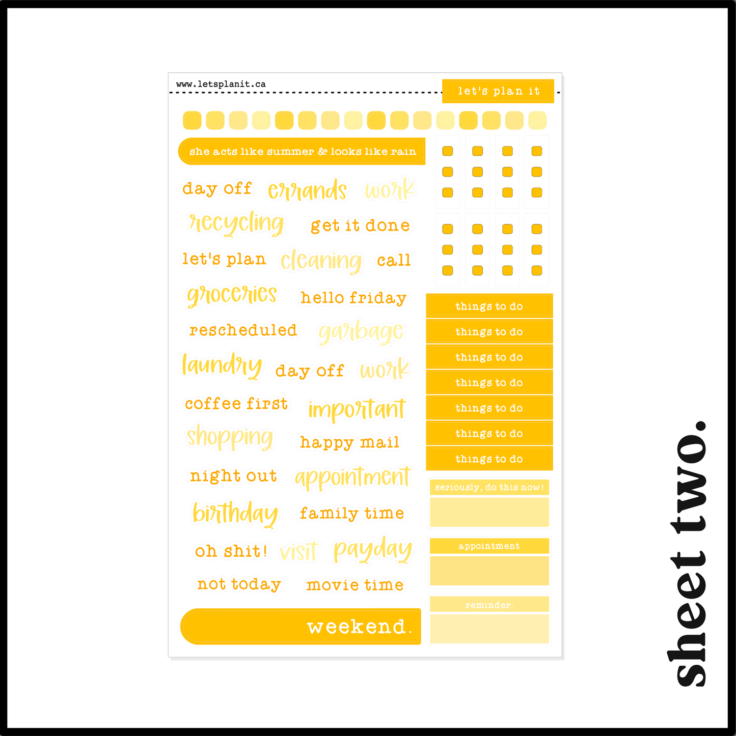 SUNNY COLLECTION | Weekly Kits