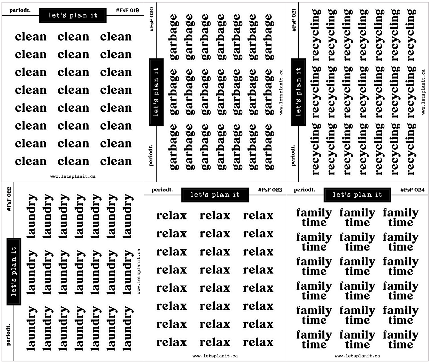#FSF - Periodt. FONT | 60 OPTIONS! | BLACK | Transparent matte