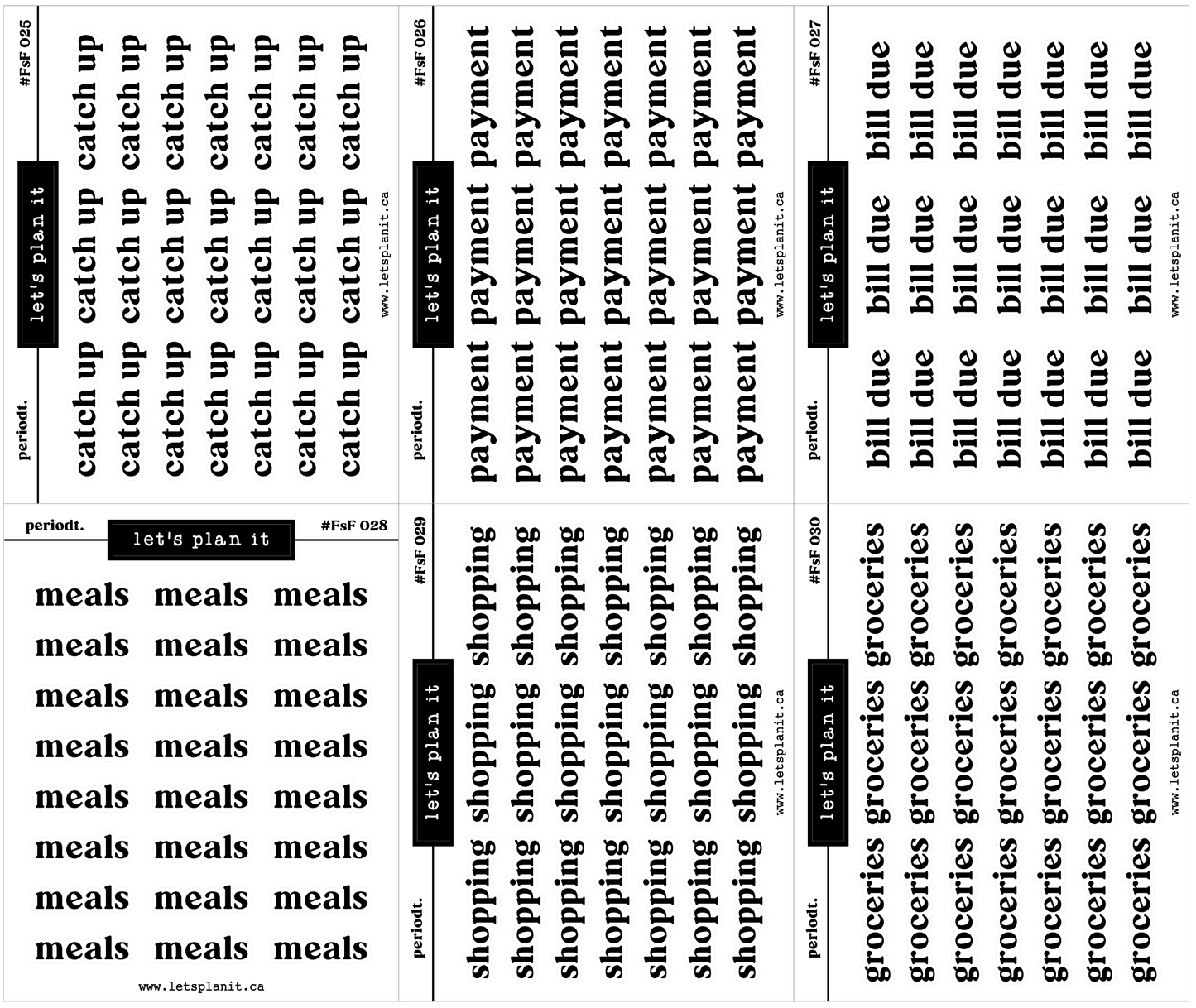 #FSF - Periodt. FONT | 60 OPTIONS! | BLACK | Transparent matte