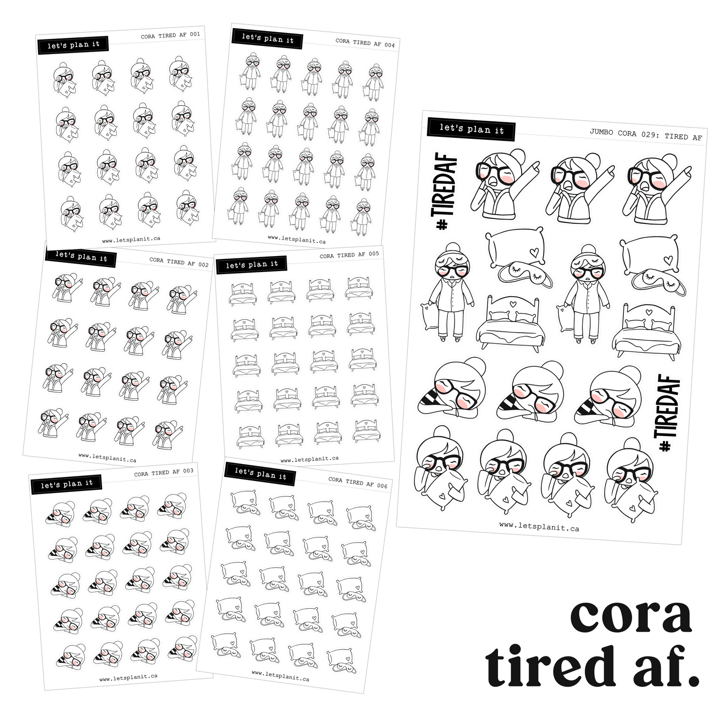 Cora | Tired af | character stickers
