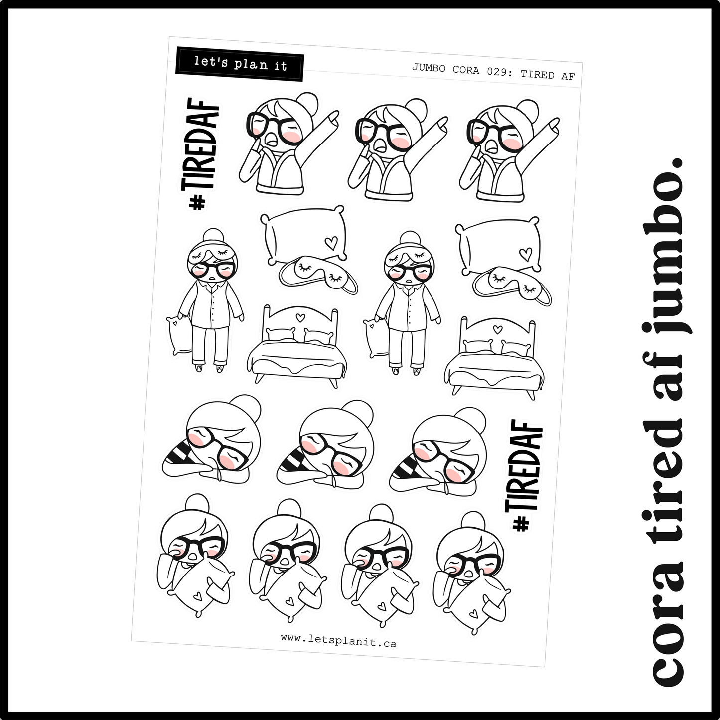 Cora | Tired af | character stickers