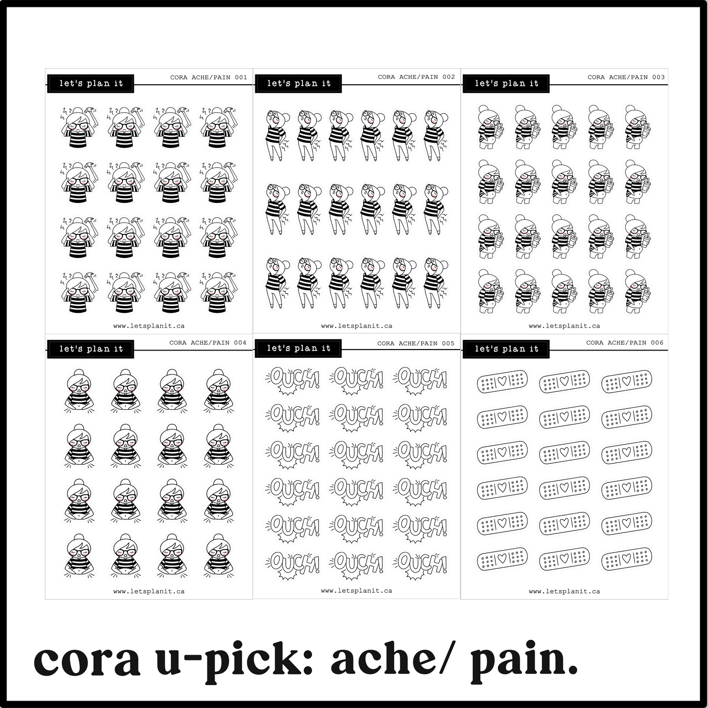 Cora | Ache/ Pain | character stickers
