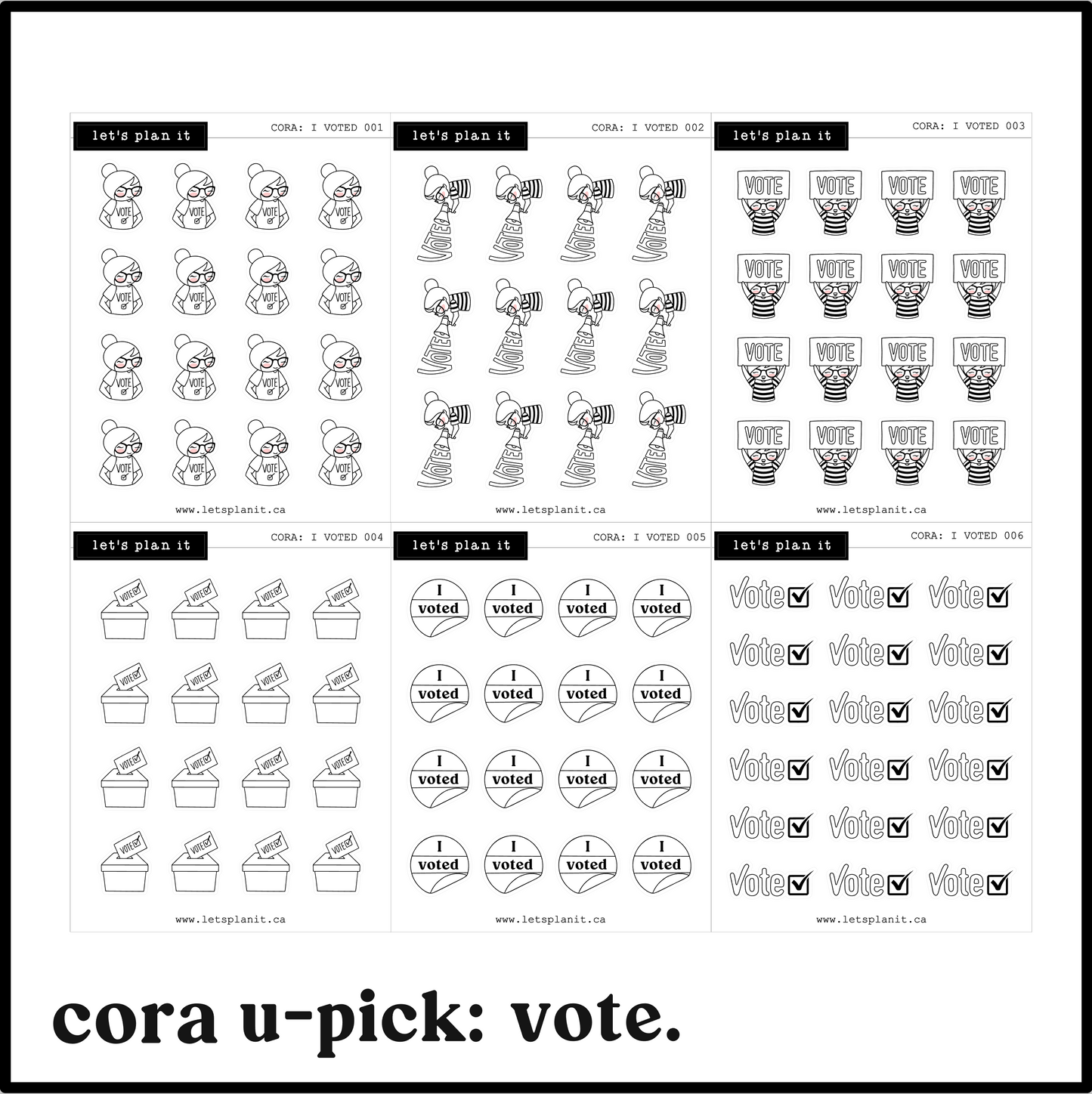 Cora | I Voted | character stickers