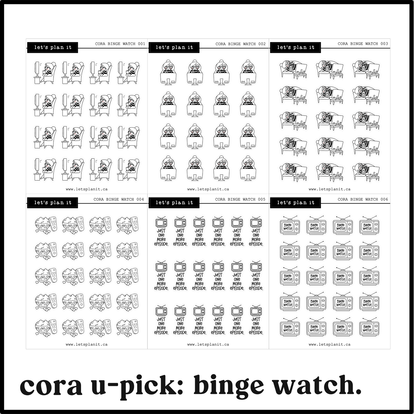 Cora | BINGE WATCH | character stickers