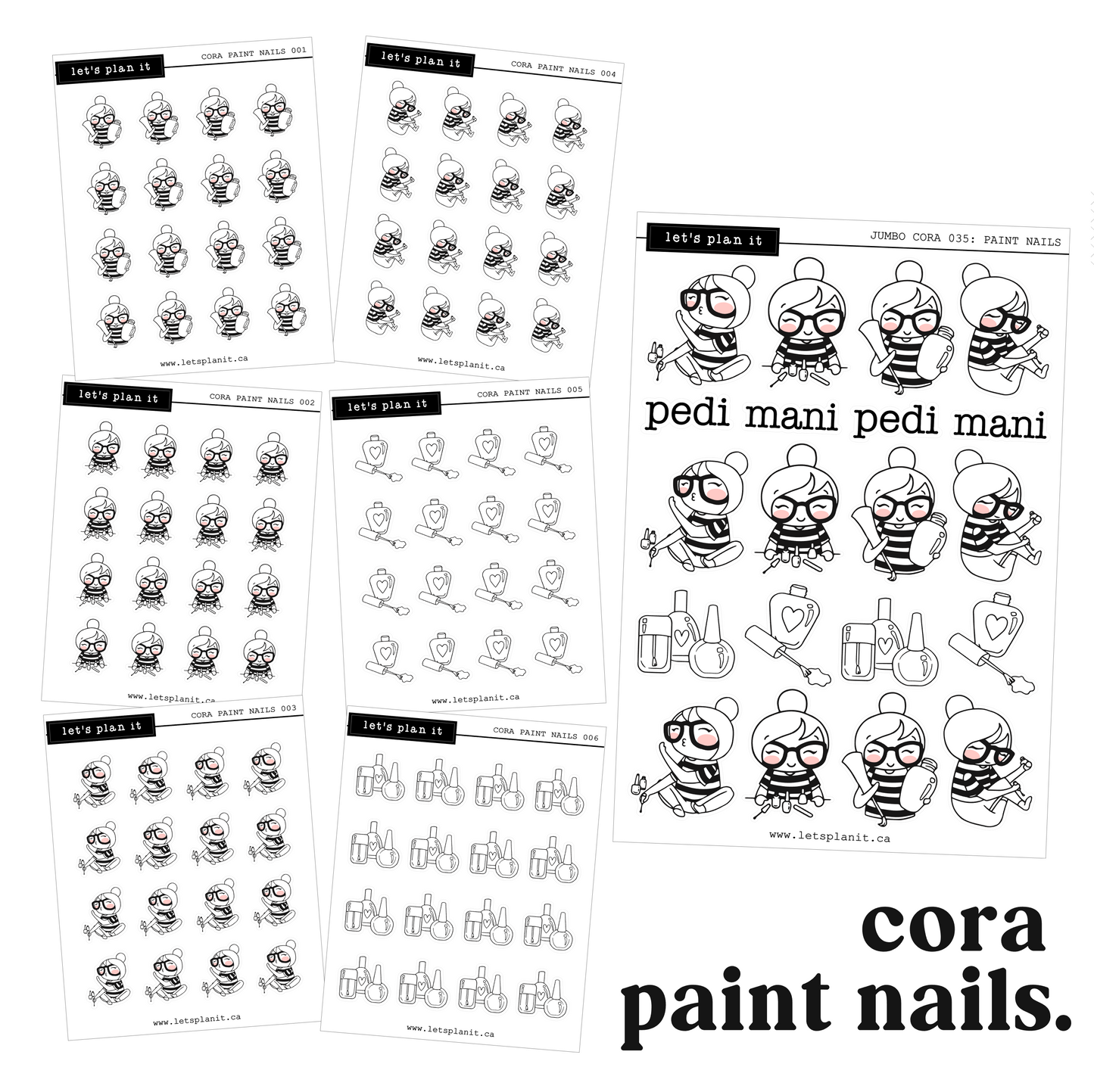 Cora | Paint Nails | character stickers